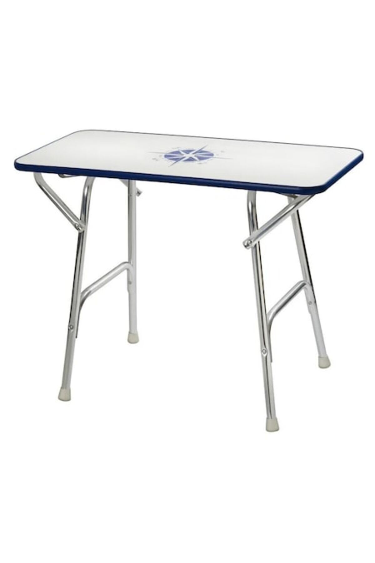 OSCULATI-Tip Top High-Quality Table, 88x60 cm, Rectangular, Anodized Aluminum Frame with White Verzalit Top 1