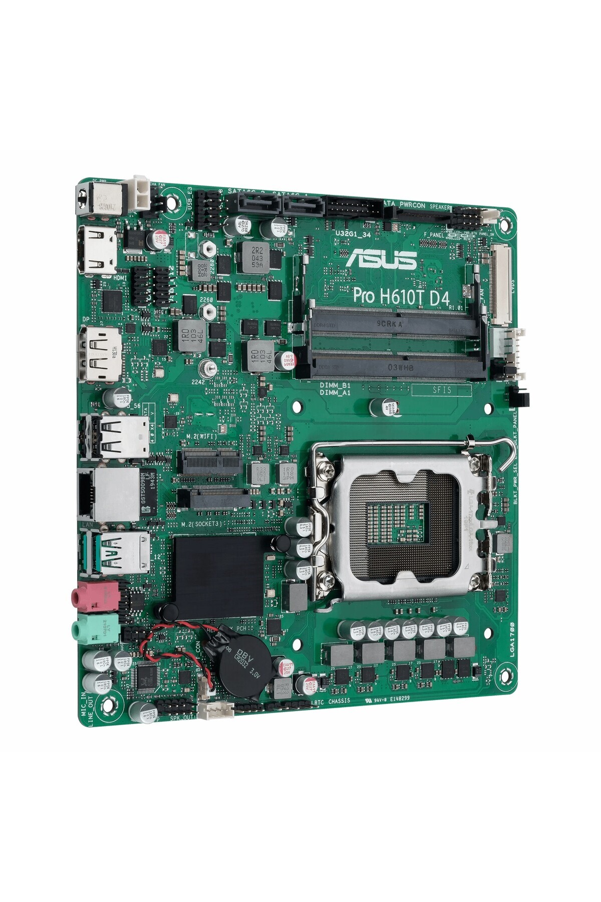 ASUS-اللوحة الأم Pro H610T D4-CSM DDR4 (3200 ميجا هرتز) OC M.2 HDMI/DP 1700P mITX 3