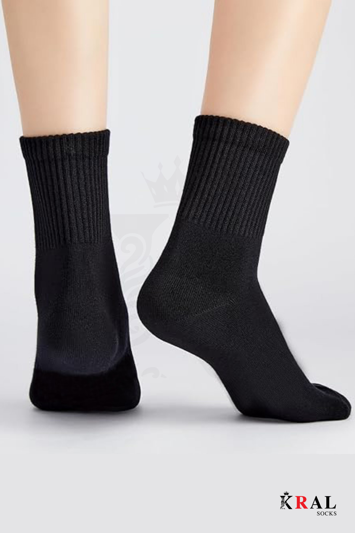 KRAL SOCKS 12 Çift Unisex Pamuklu Siyah Tenis Kolej Spor Çorap görsel 3