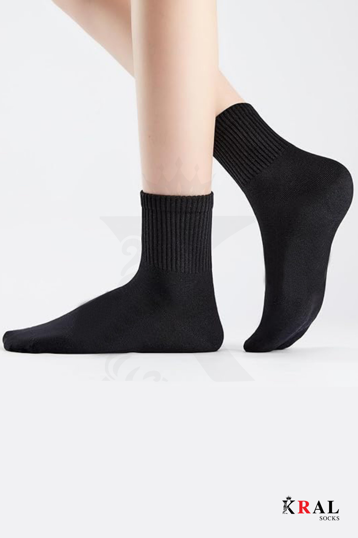 KRAL SOCKS 12 Çift Unisex Pamuklu Siyah Tenis Kolej Spor Çorap görsel 7