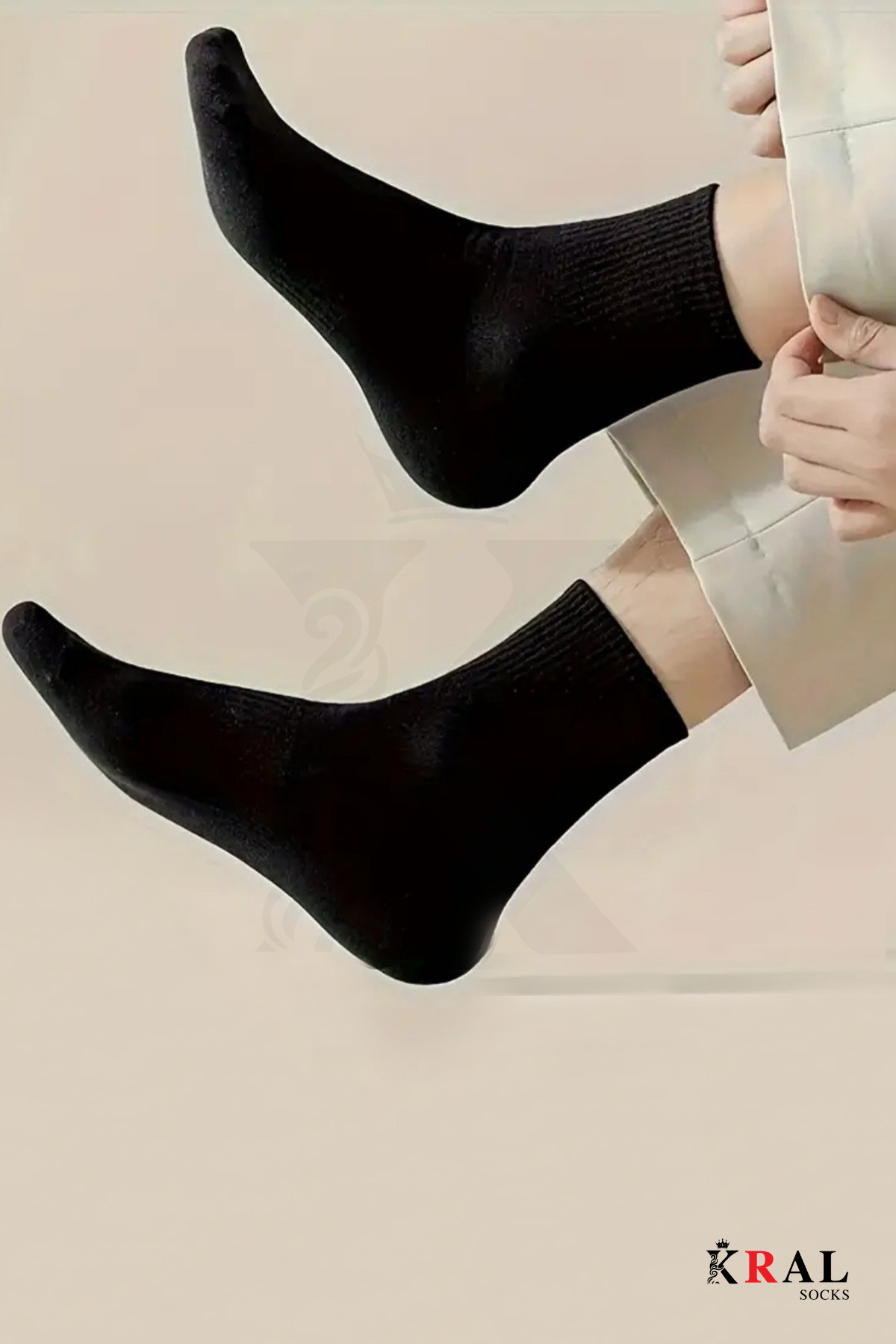 KRAL SOCKS 12 Çift Unisex Pamuklu Siyah Tenis Kolej Spor Çorap görsel 5