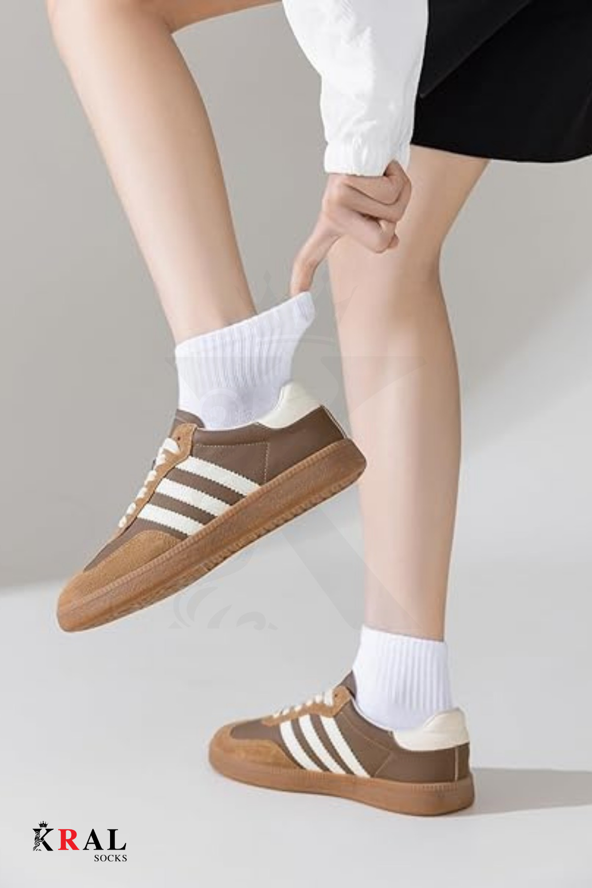 KRAL SOCKS 12 Çift Unisex Pamuklu Beyaz Tenis Kolej Spor Çorap görsel 5