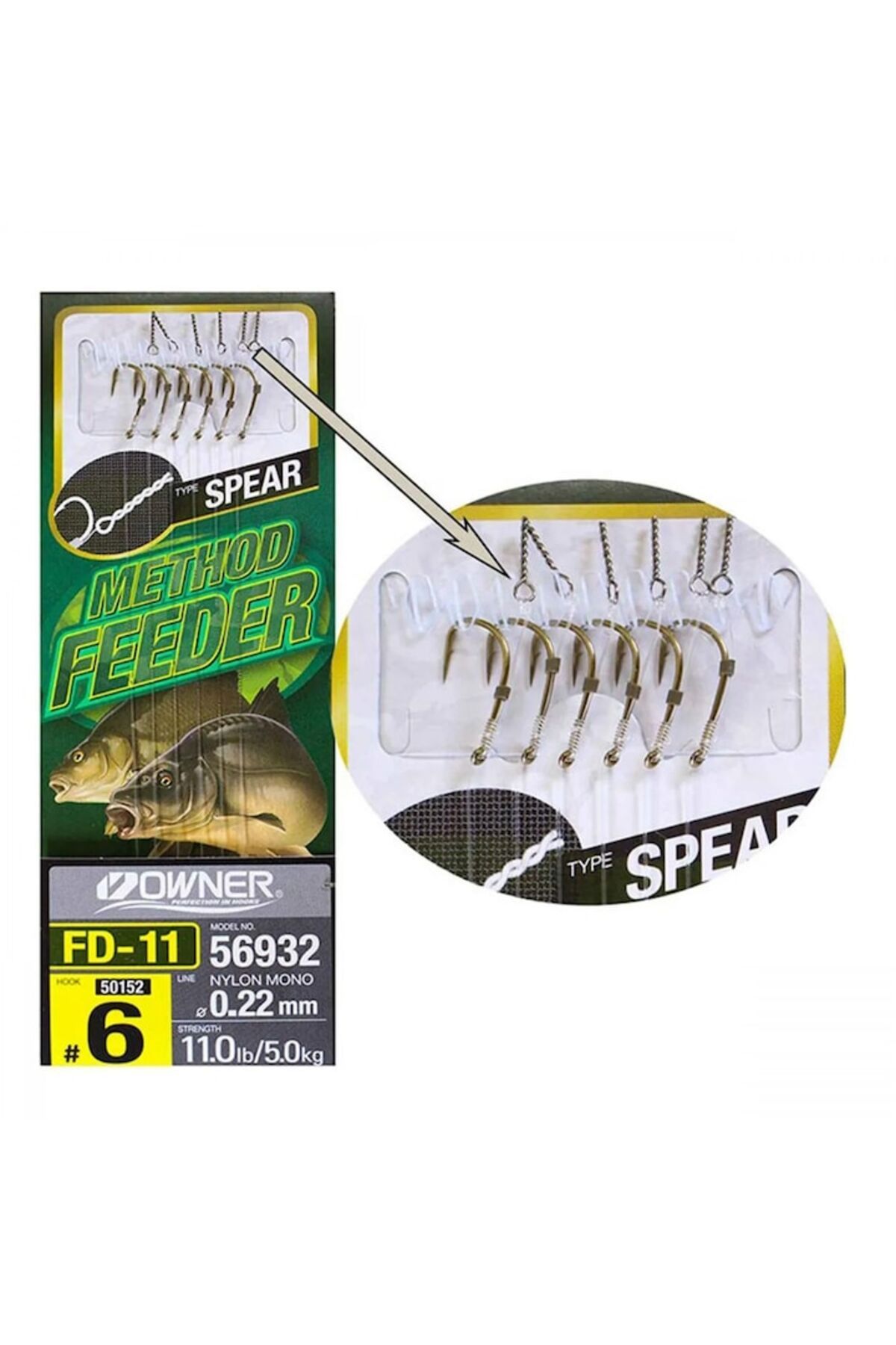 Mimteam-Rig Feeder Owner FD-11 Spear, 8 - Monofilament japonez, cârlige Amano Tenkara 3