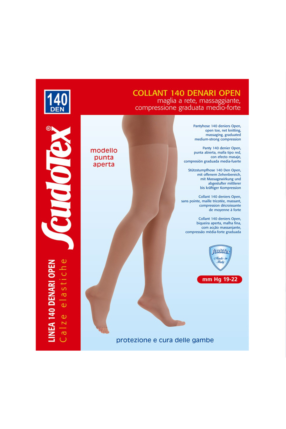 SCUDOTEX-Italian varicose vein socks, open compression, black, size XL 1