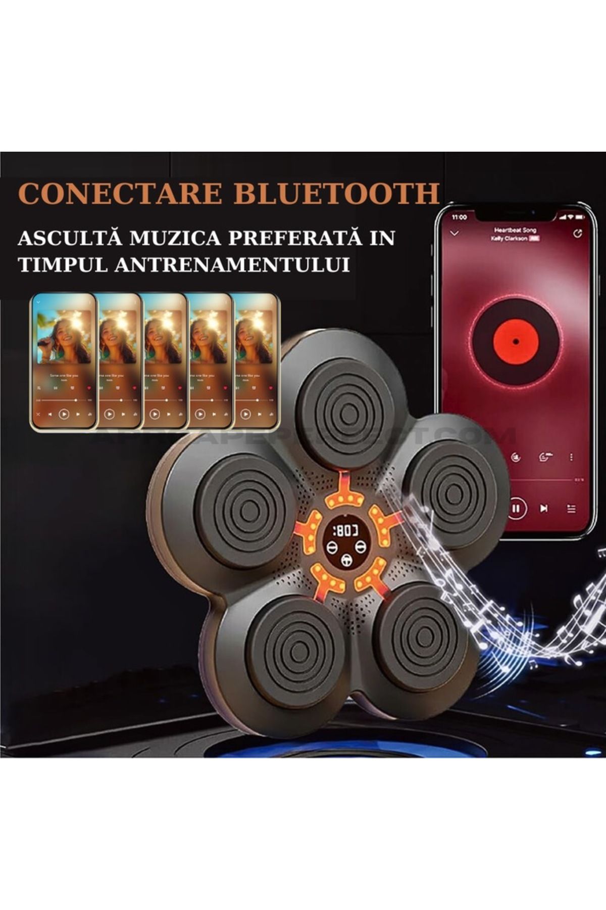 Generic-Smart Target Box, With Gloves, Built-in Speaker, Bluetooth Connection, LED Screen, Black/Red 7