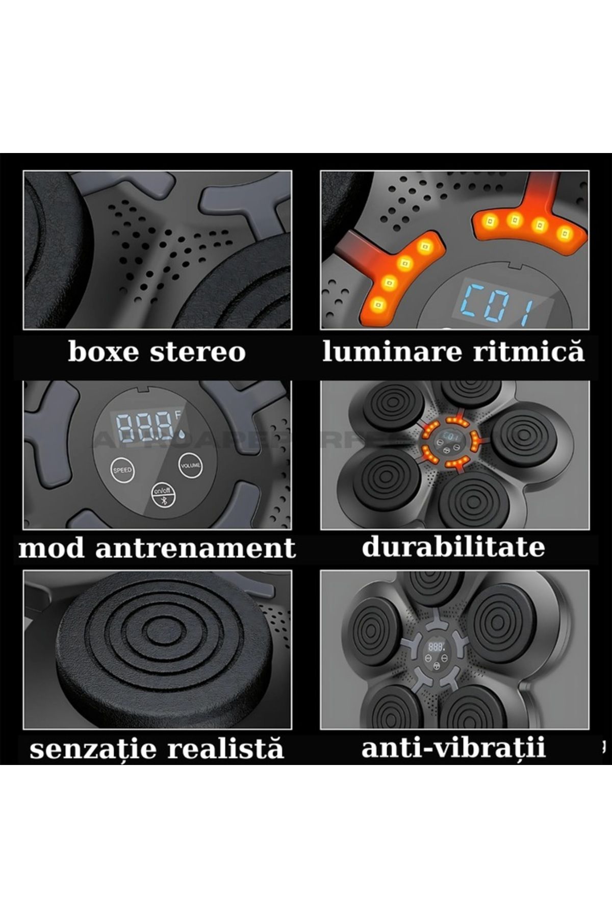 Generic-Smart Target Box, With Gloves, Built-in Speaker, Bluetooth Connection, LED Screen, Black/Red 10