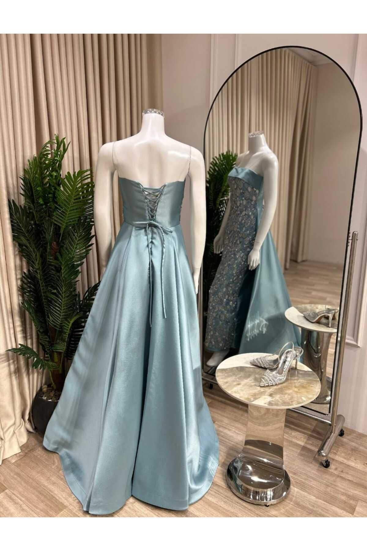 Diva style-Modern and elegant embroidered evening dress in a distinctive and attractive color 4