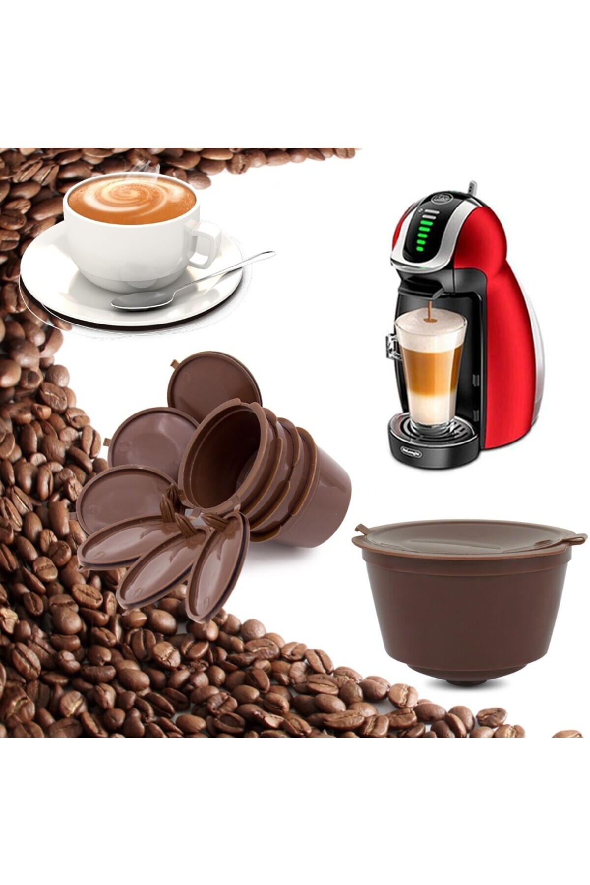 JollyMag Sada 5 opakovaně použitelných kapslí pro kávovary Dolce Gusto (espre...