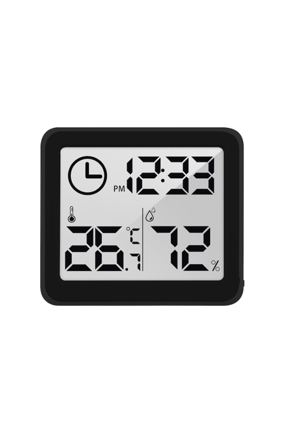 SOLLUXE-Higrometru și termometru digital de cameră cu afișaj de timp, umiditate, temperatură, citire 10s 2