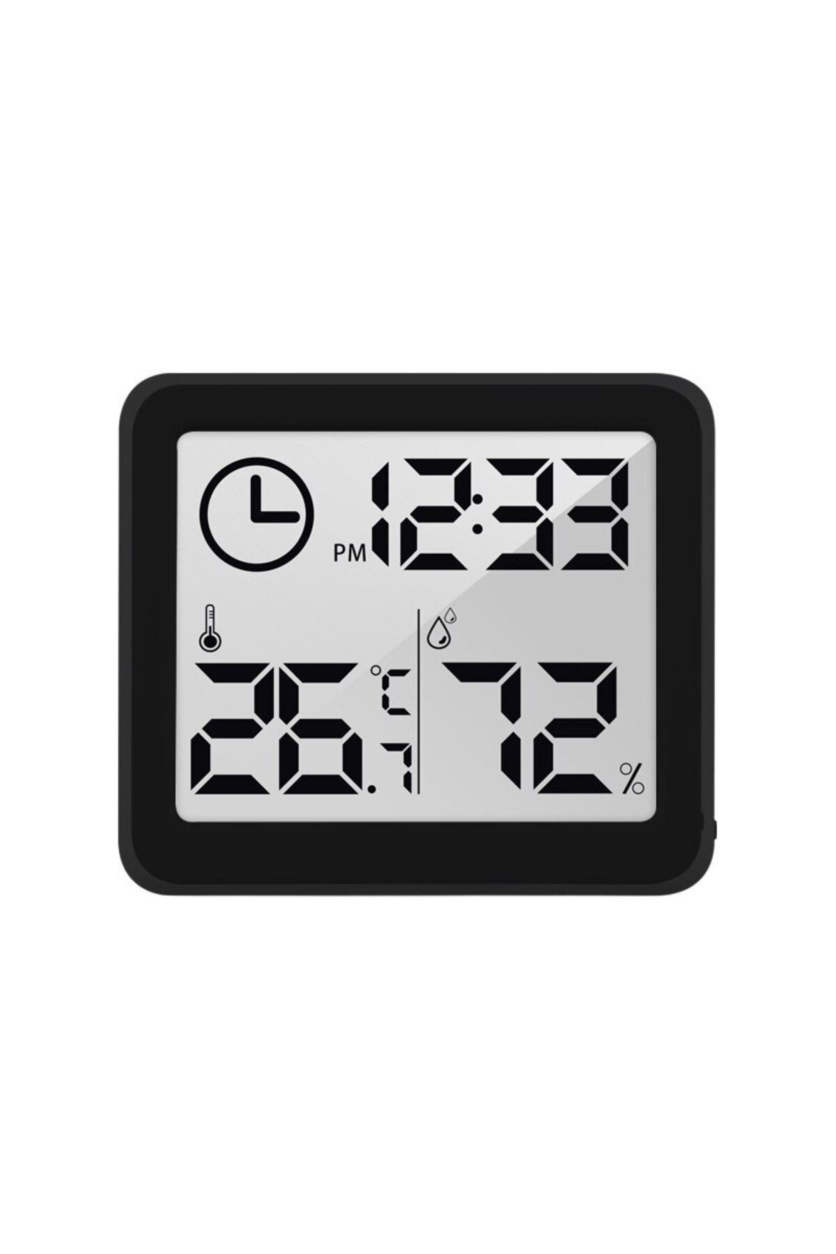 SOLLUXE-Higrometru și termometru digital de cameră cu afișaj de timp, umiditate, temperatură, citire 10s 4