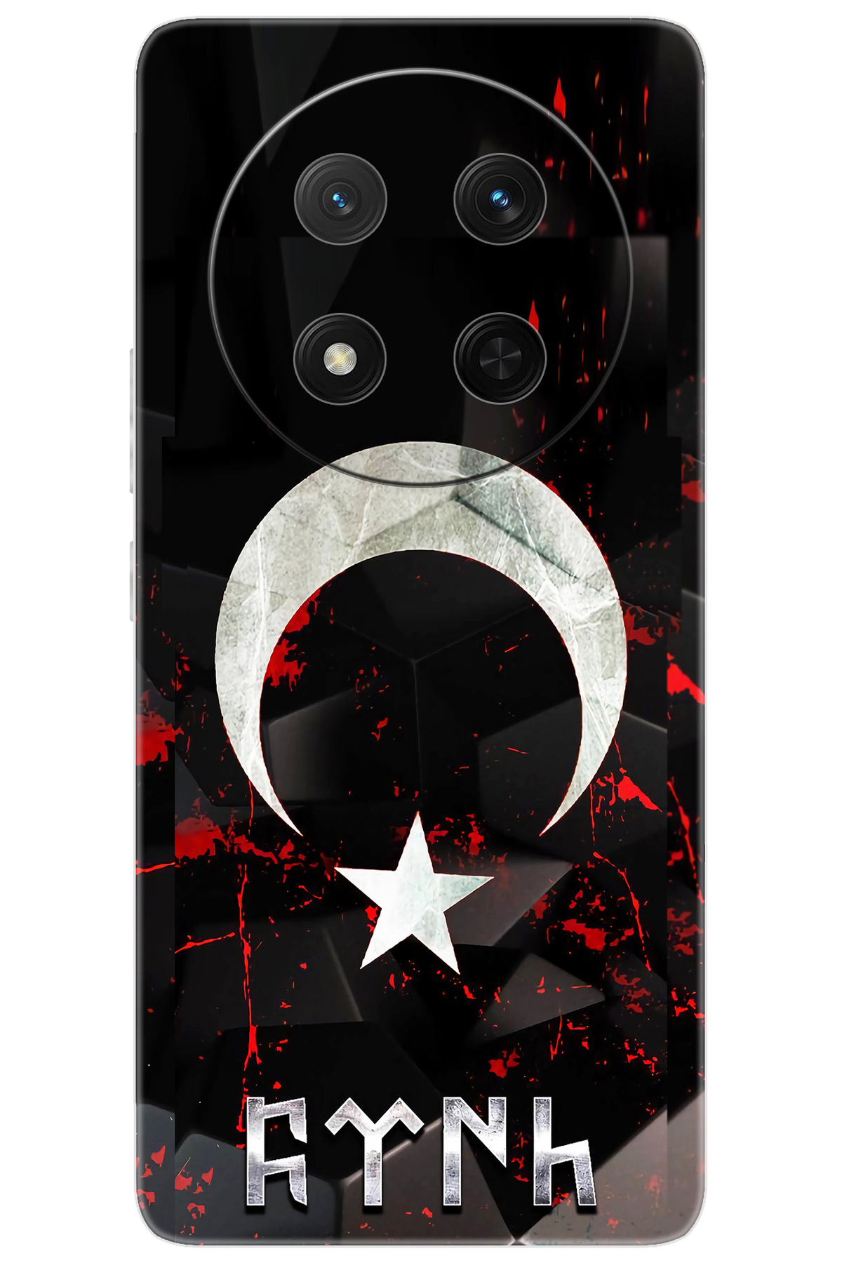 Honor Magic 7 Lite (BRP-NX1) Compatible Case Silicone Moon Star and Göktürkçe Turkish NGO:636 CP-Ha1KTUm