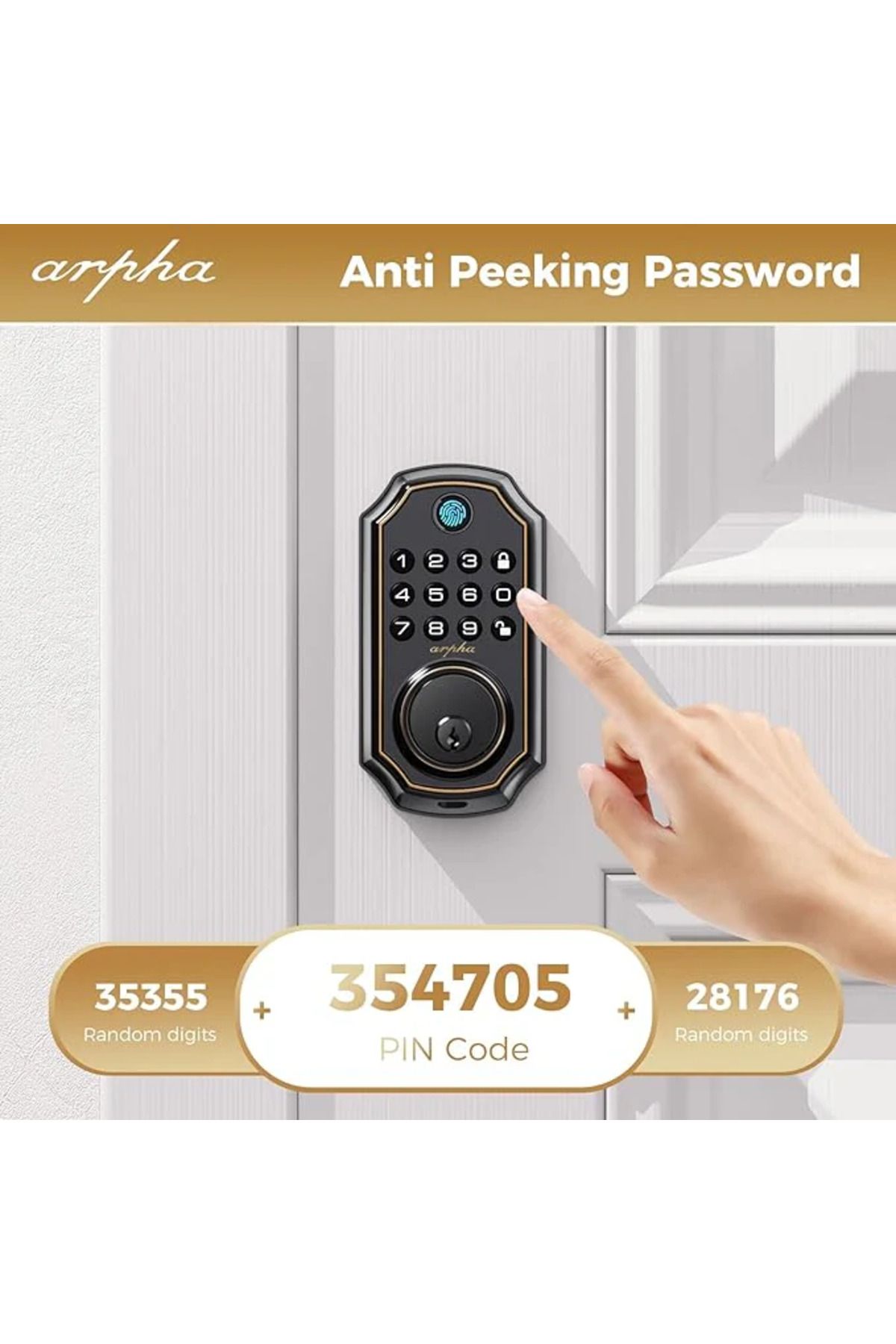 Sonoff-Arpha D280 Smart Lock, , Smart App, PIN, Wifi, Bluetooth, Key, Tuya 4