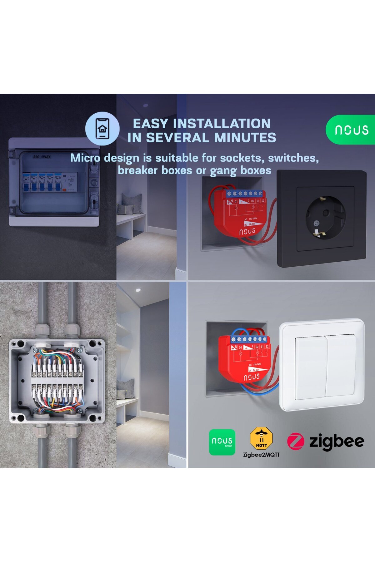 Nous-Releu inteligent B3Z, 16A, ZigBee, 2 canal PM, Monitorizare energie 4