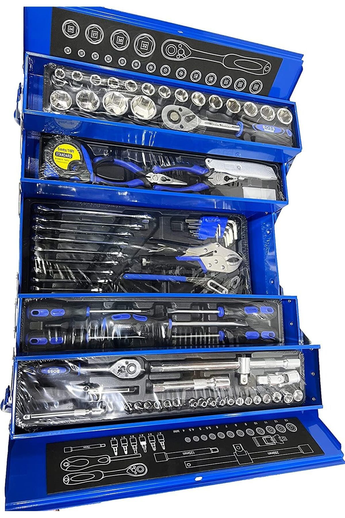 boss life style-85-Piece Socket Set Toolbox with Wrenches 7