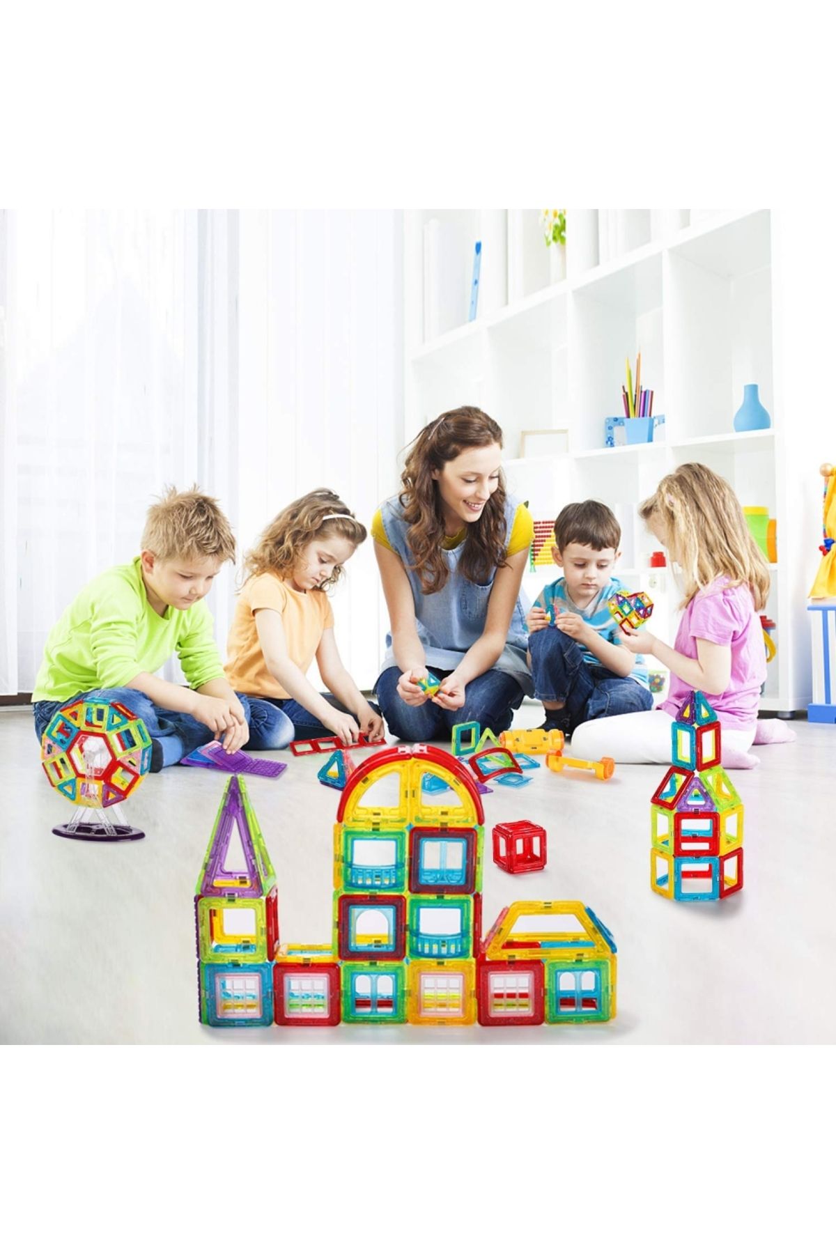 İSP-Set de Constructie Magnetic cu 71 Piese, Educativ si Creativ, "LikeSmart MAG 71", Numeroase Posibili 8