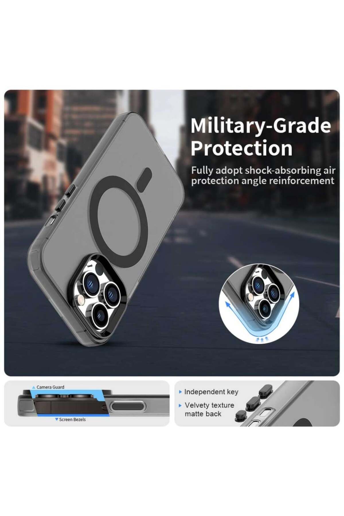 SKYDDAR INNOVATION-Case for iPhone 14 Pro Max, CandyCase, Magsafe, sticker set, Black 6