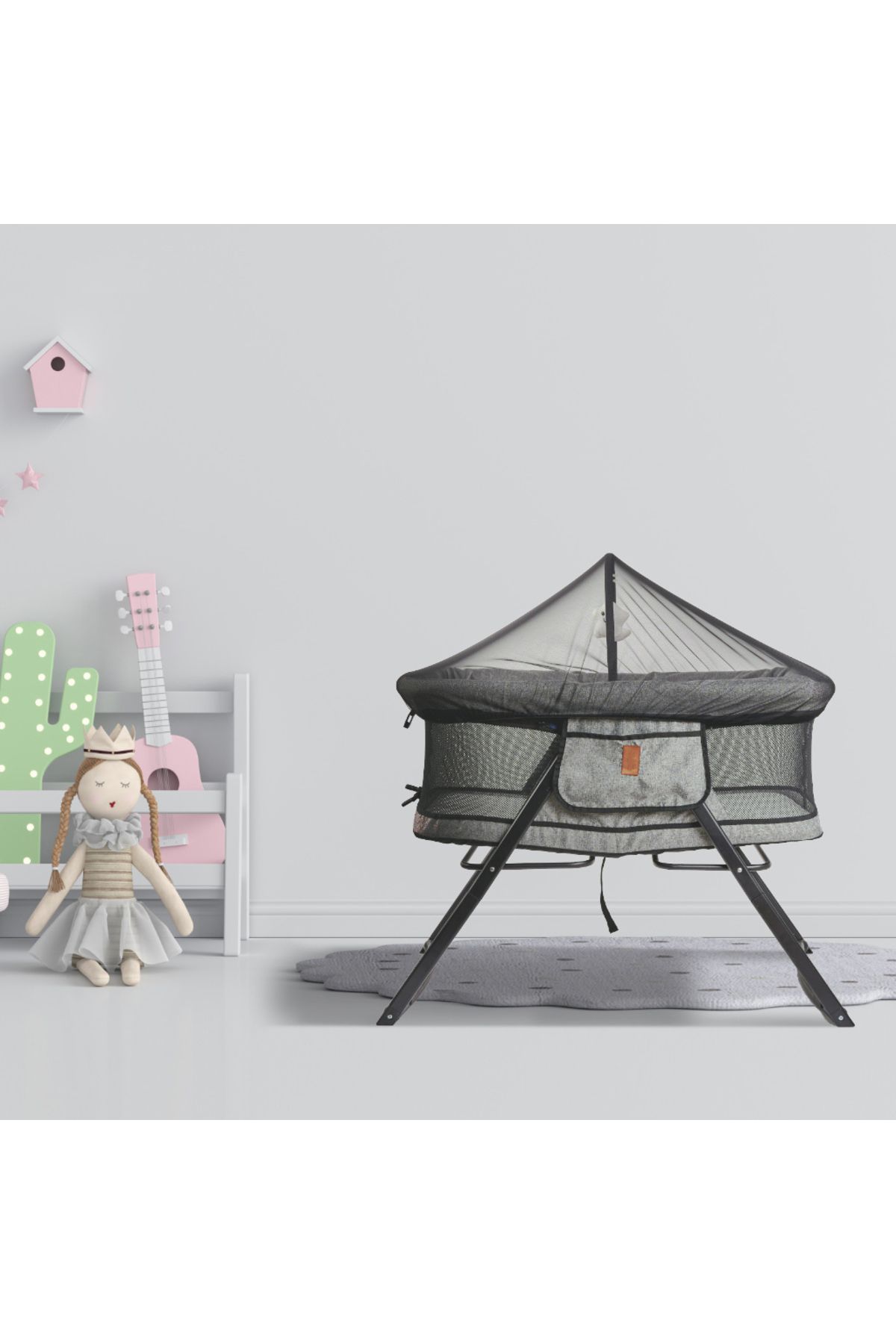 LikeSmart-Foldable crib for newborns "ISP Folding Bed", Toy Arcade, no sharp edges, 7
