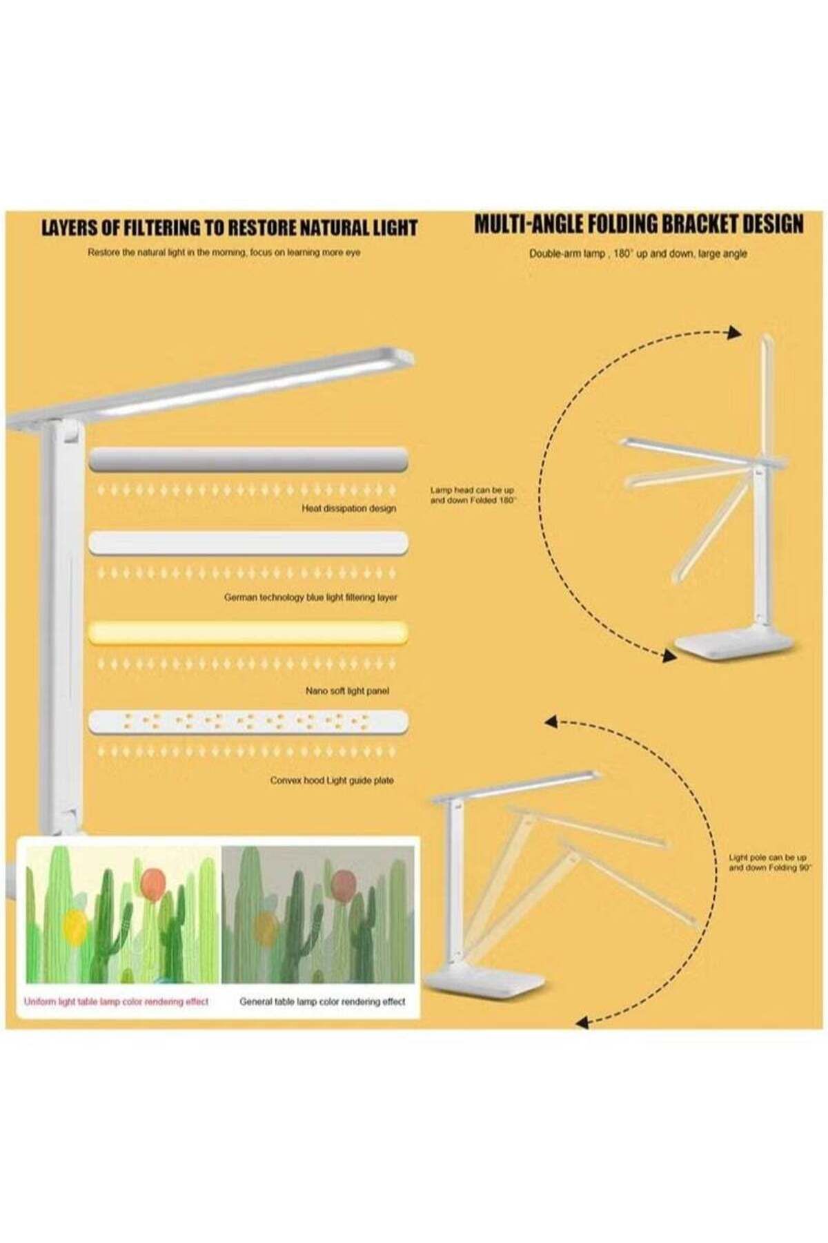 COOYA-LED Desk Lamp, Table Lamp For Desktop,Eye-Caring for Reading, Study Lamp for Kid, Home, Office White 3