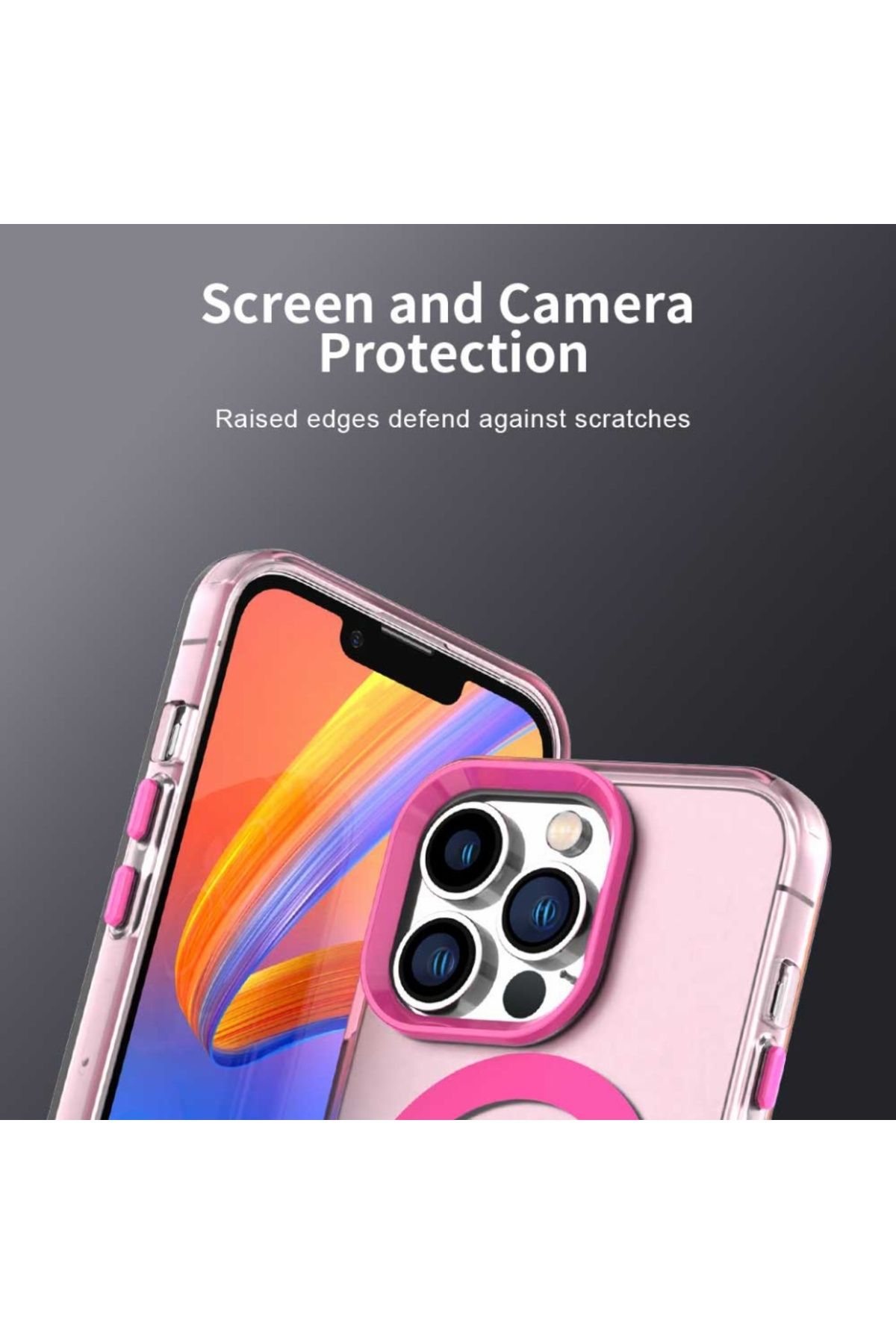SKYDDAR INNOVATION-Case for iPhone 14 Pro Max, CandyCase, Magsafe, sticker set, Pink 5