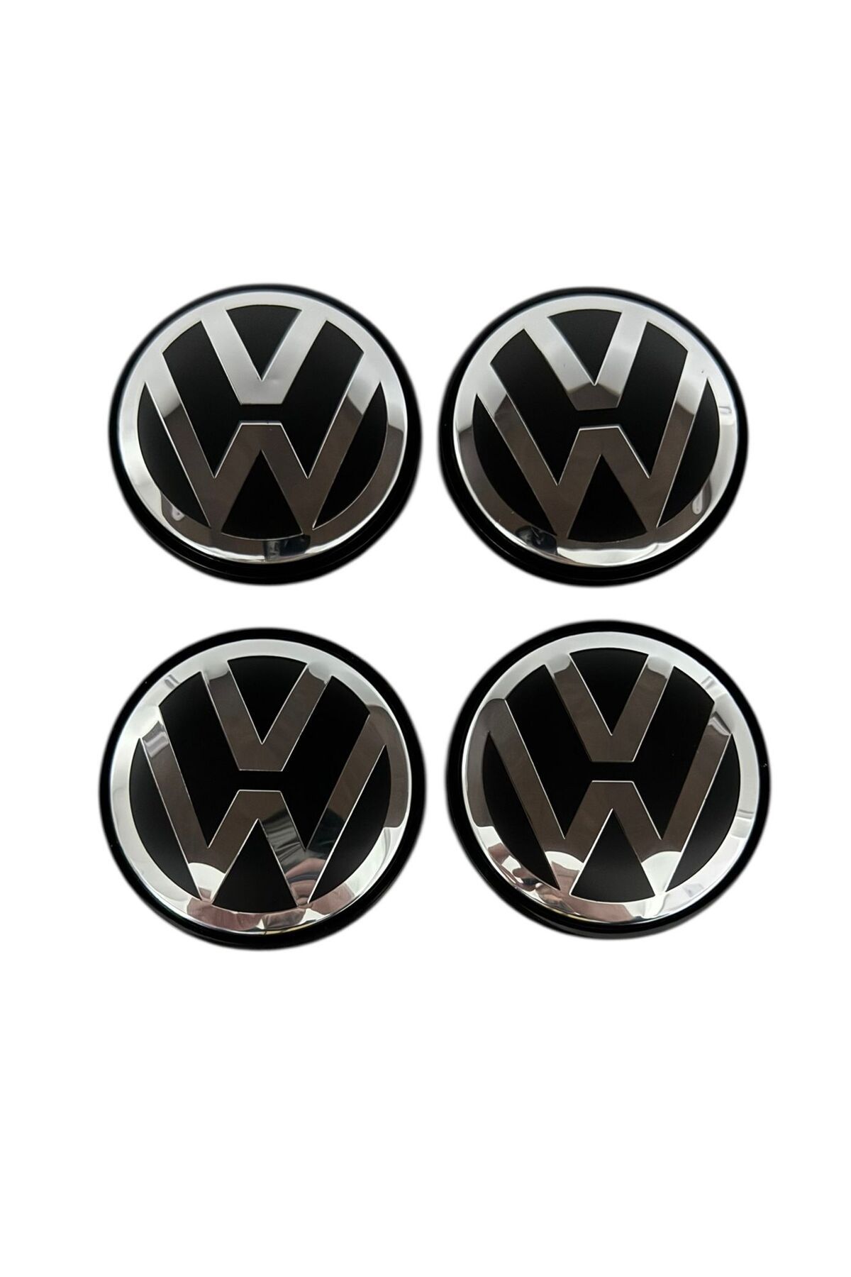 MAF-Set 4 capace roti 76 mm VW compatibil/inlocuitor janta aliaj, negru argintiu 4