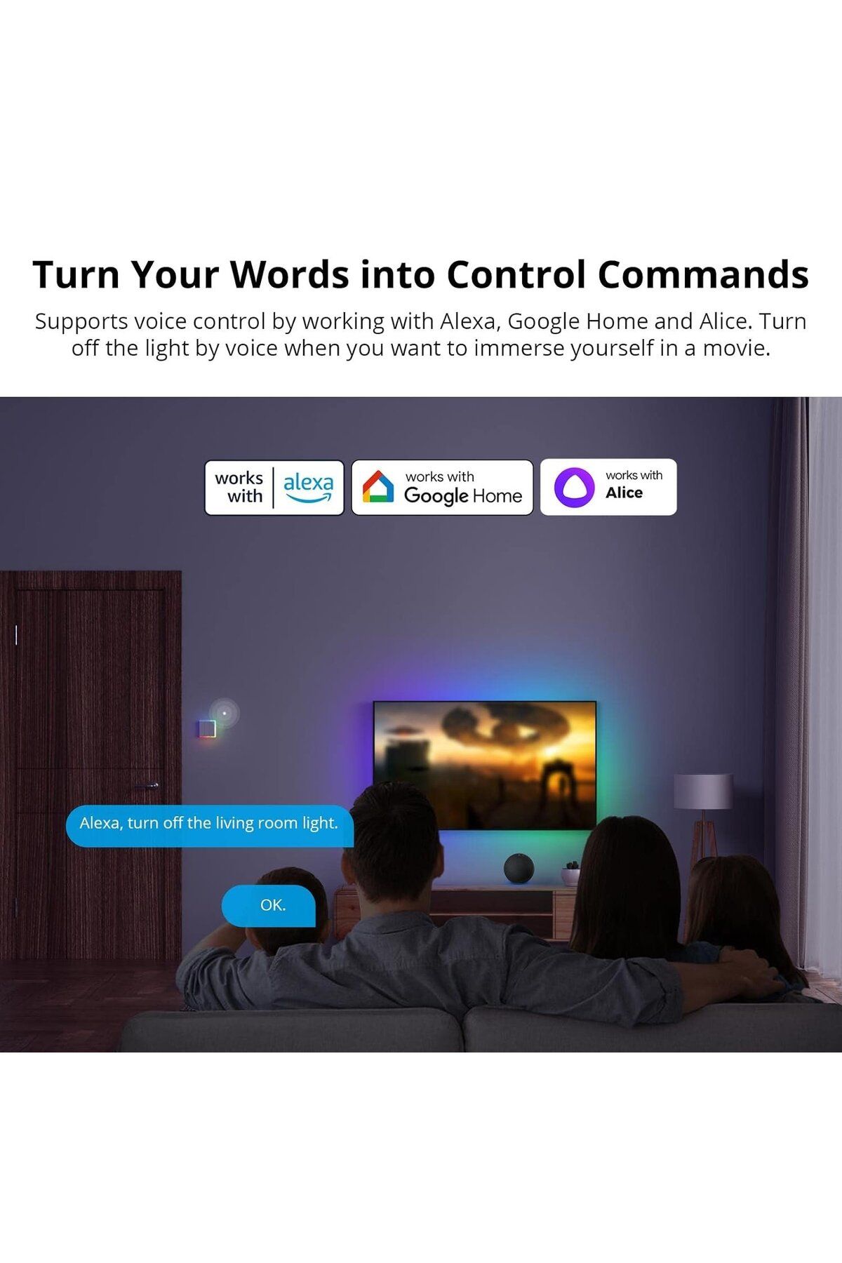 Sonoff-Intrerupator Smart T5-2C-86 WiF cu Full Touch (2 canale), Lumina LED 10A 2400W 5