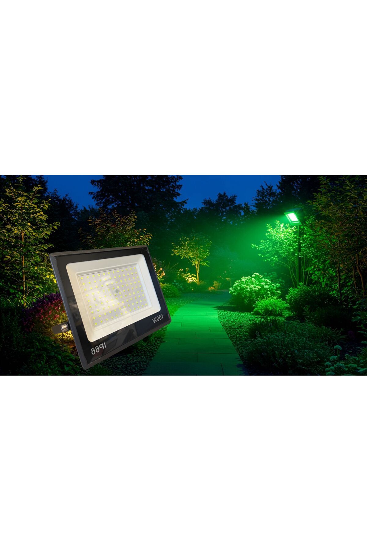 bycelighting 100 Watt SMD LED Projektör Yeşil Işık Ağaç, Bahçe, Çim Aydınlatması