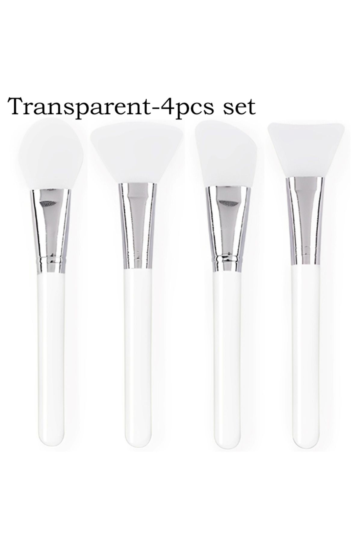 Choice3-Transparent 4pcs Silicone Face Mask Applicators Soft Head Flexible Face Mask Brushes for Mud C 1