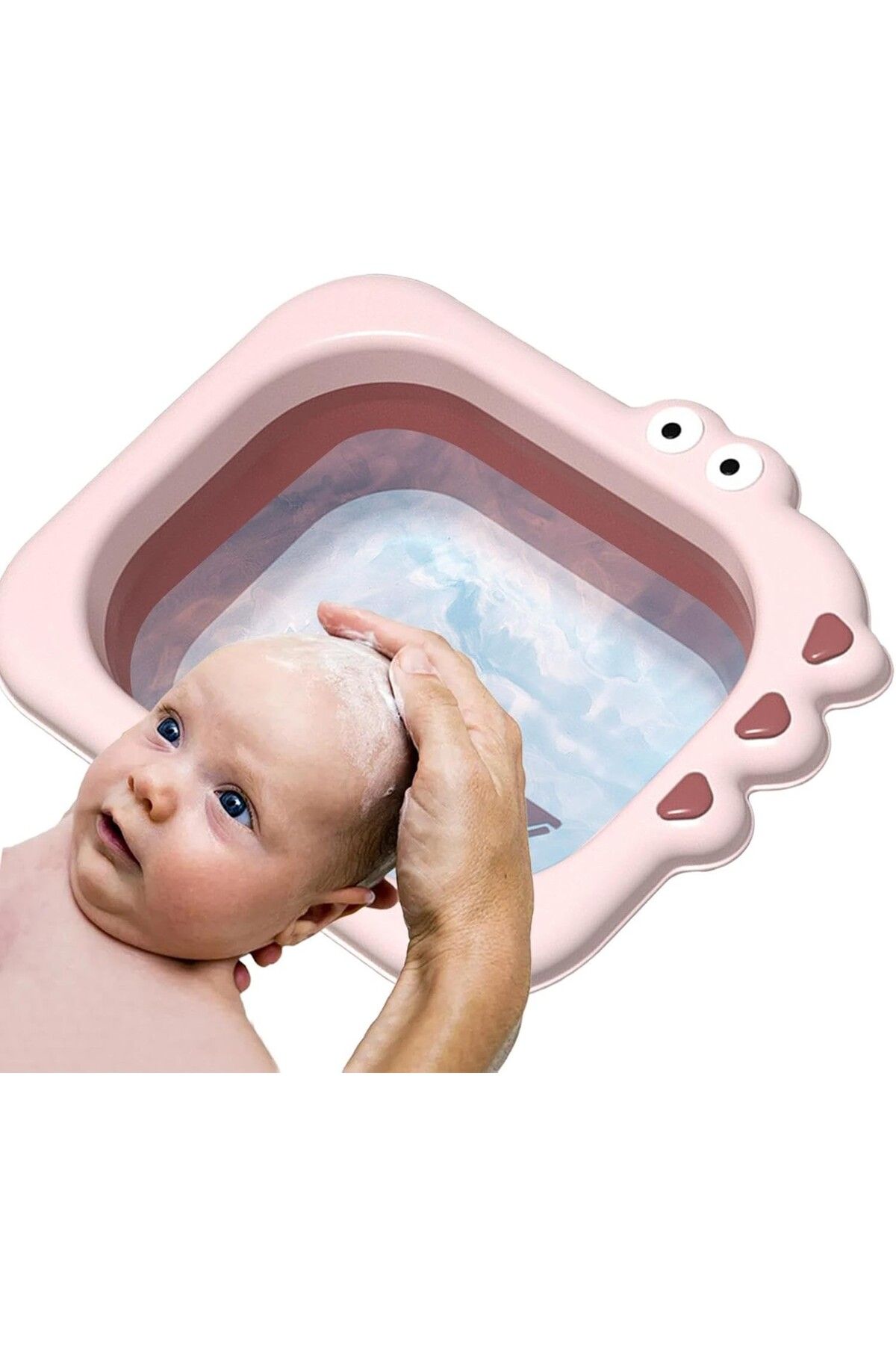 Flippy-Foldable Sink, Flippy, for Children, PP/TPE, Portable, Crocodile Pattern, Pink 3