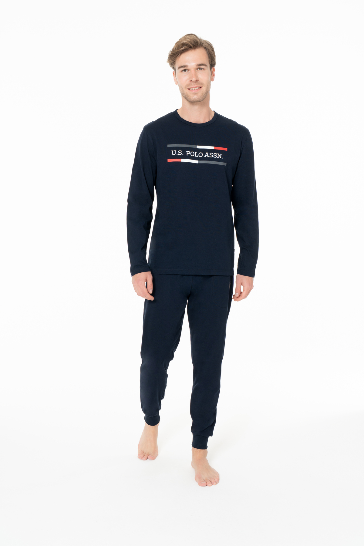 یو اس پولو ست لباس خواب مردانه یو اس پولو مدل Assn. سرمه‌ای