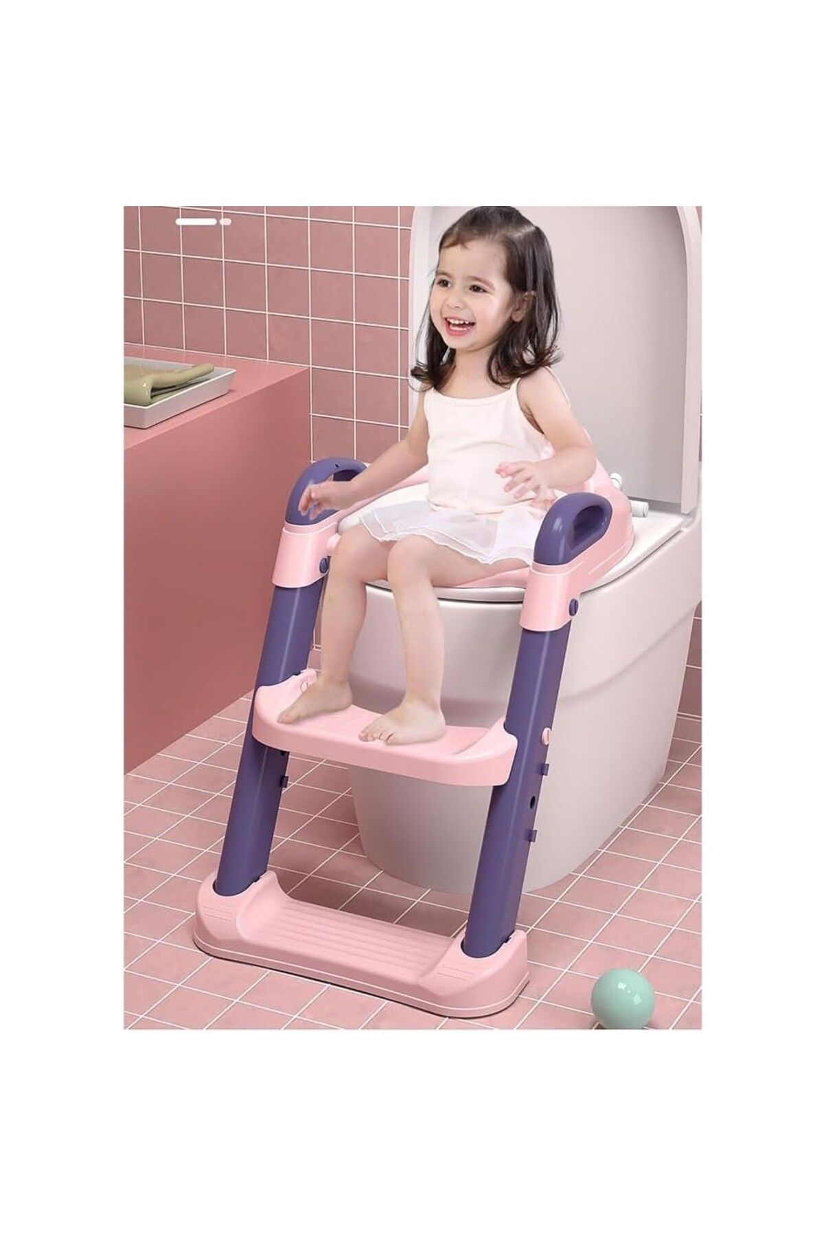 Flippy-Reducer and Booster Seat, Flippy, Foldable, Soft Seat, Backrest and Handles, Pink/Purple 6