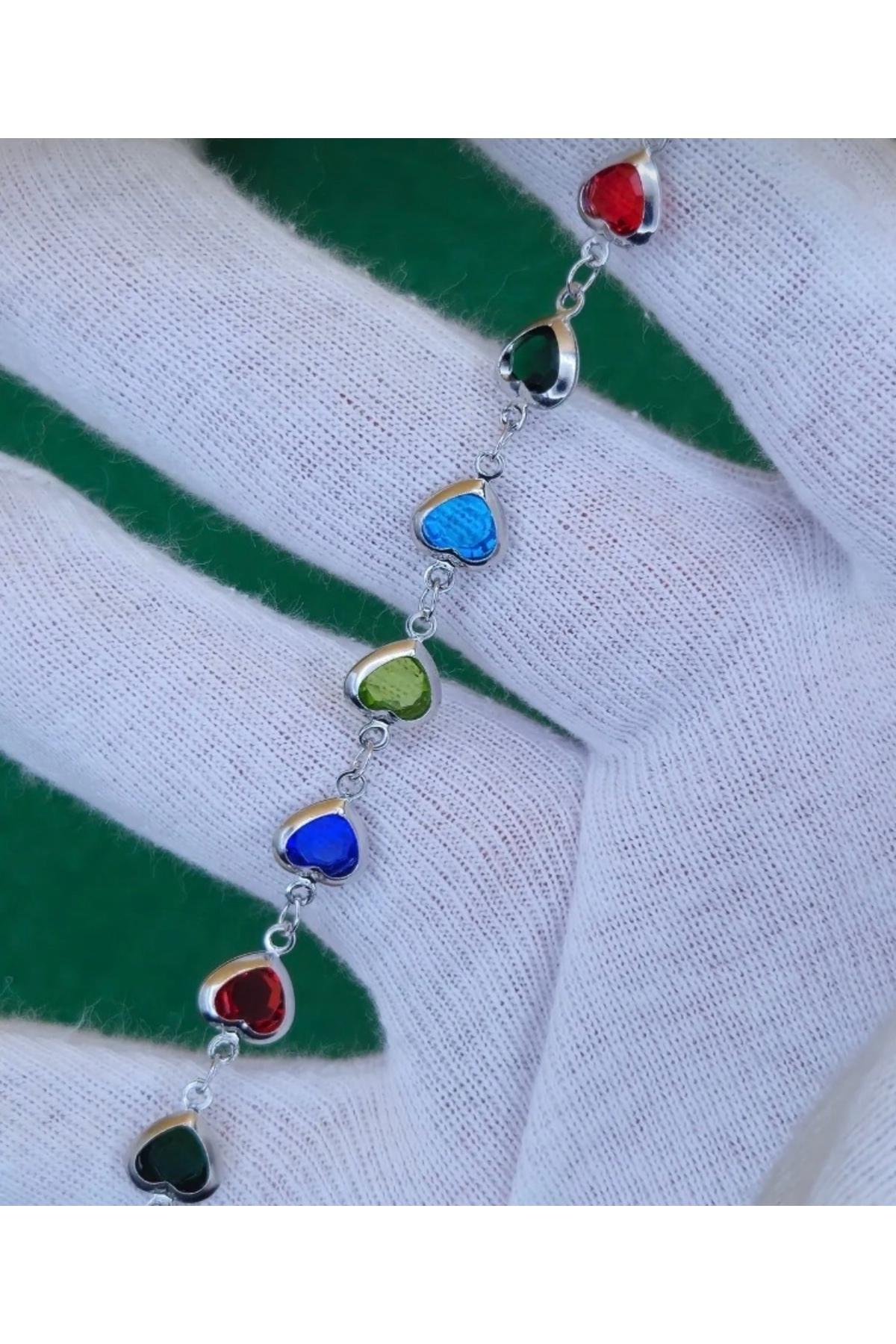 Heart Zircon Silver Bracelet
