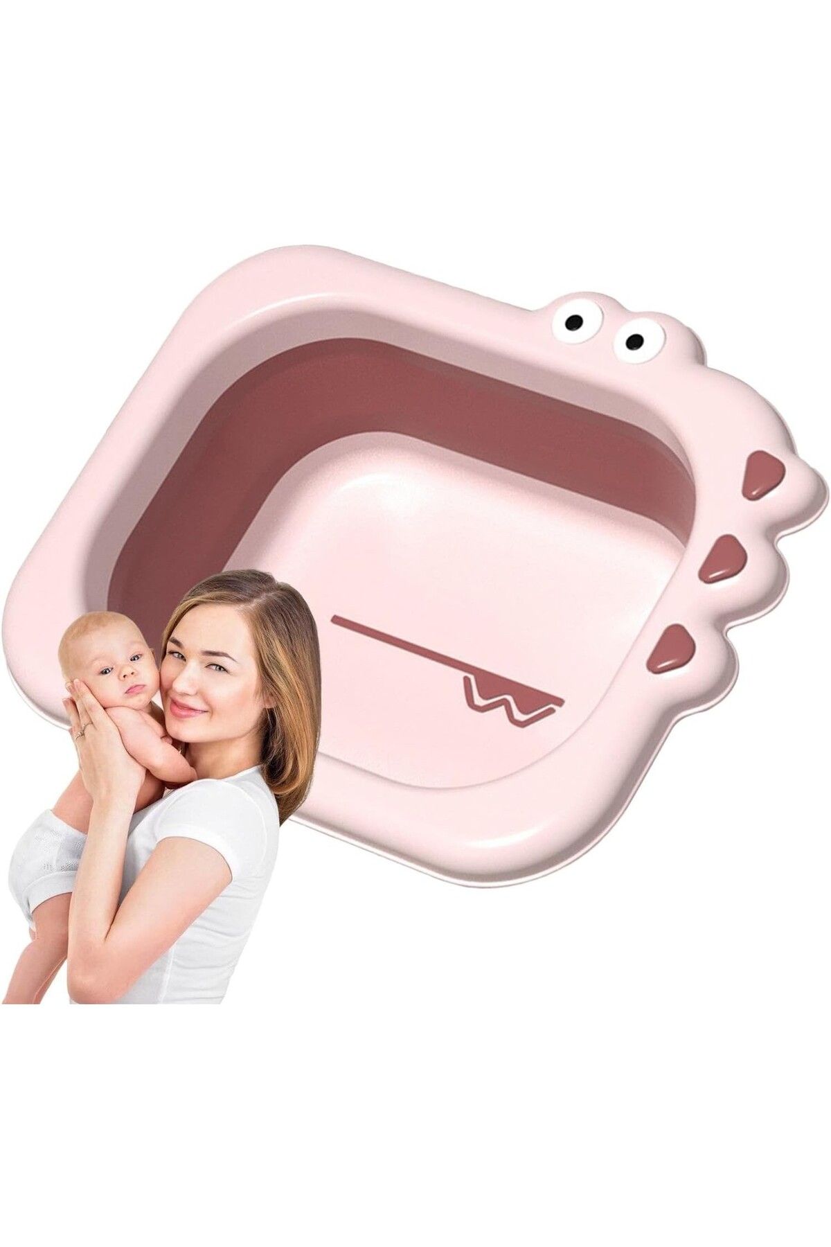 Flippy-Foldable Sink, Flippy, for Children, PP/TPE, Portable, Crocodile Pattern, Pink 4