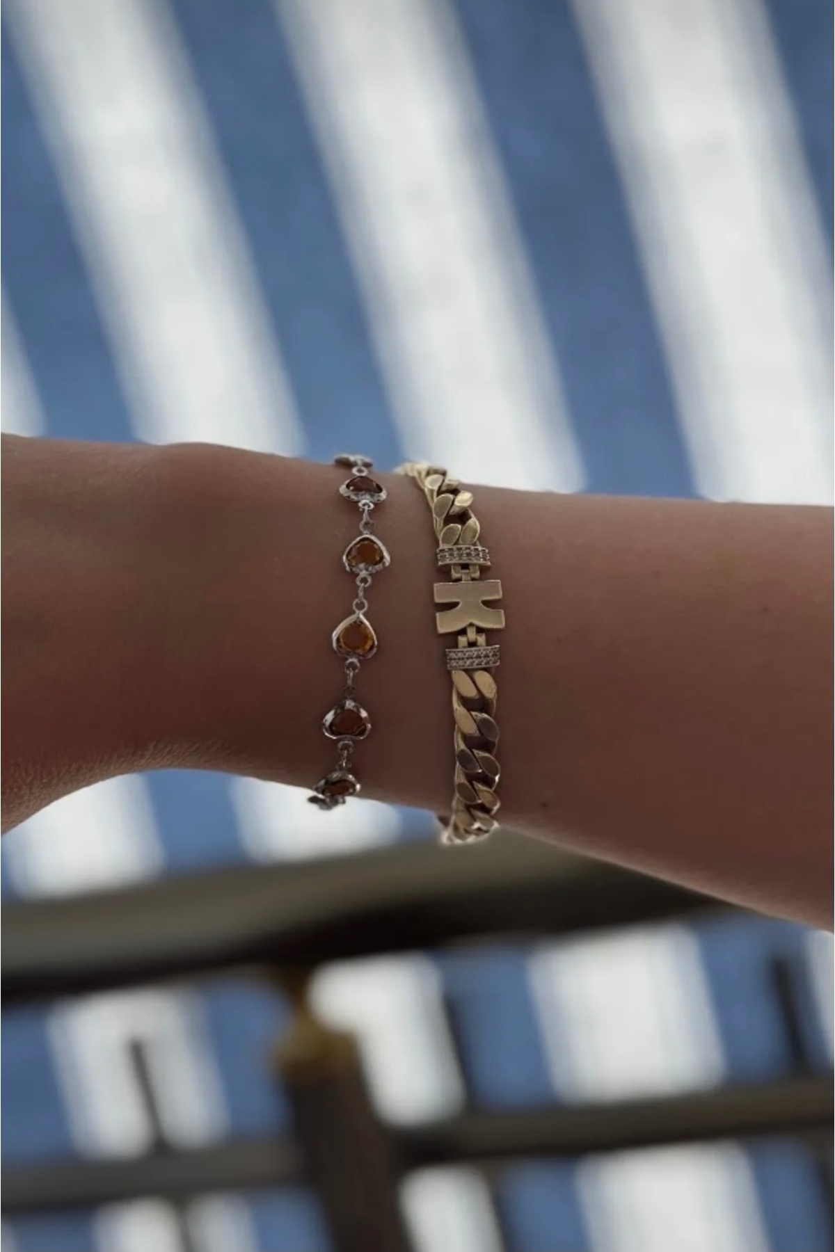 Heart Zircon Silver Bracelet