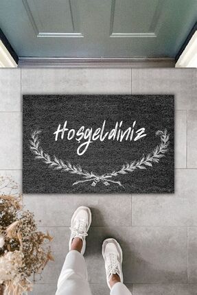 Dormot Home Modern Dijital Paspas - Siyah Hoşgeldiniz Karşılama Paspas - Kapı...