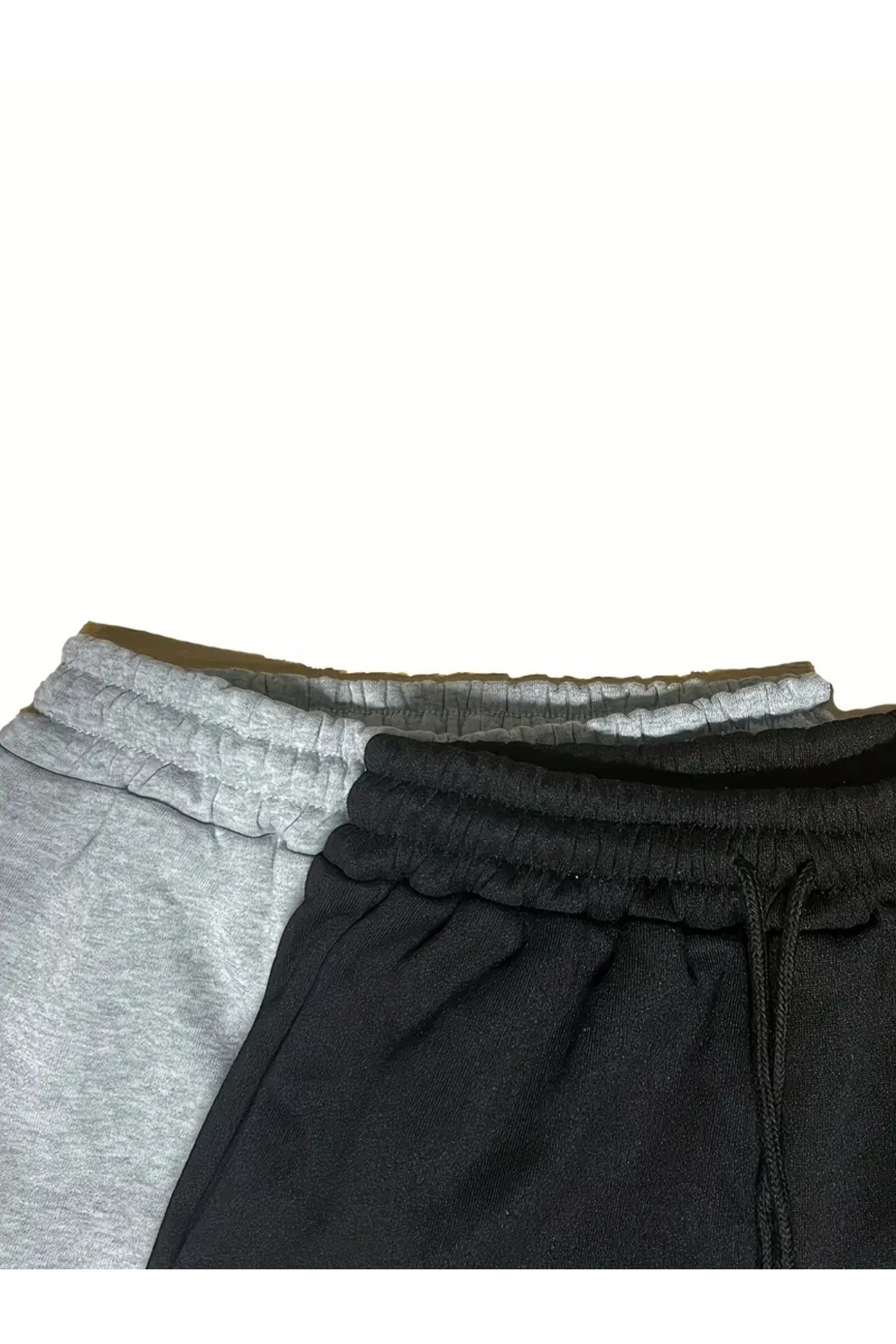 CAONNES 2 li Siyah Gri Büyük Beden Unisex Baggy Iki Iplik Oversize Eşofman görsel 3