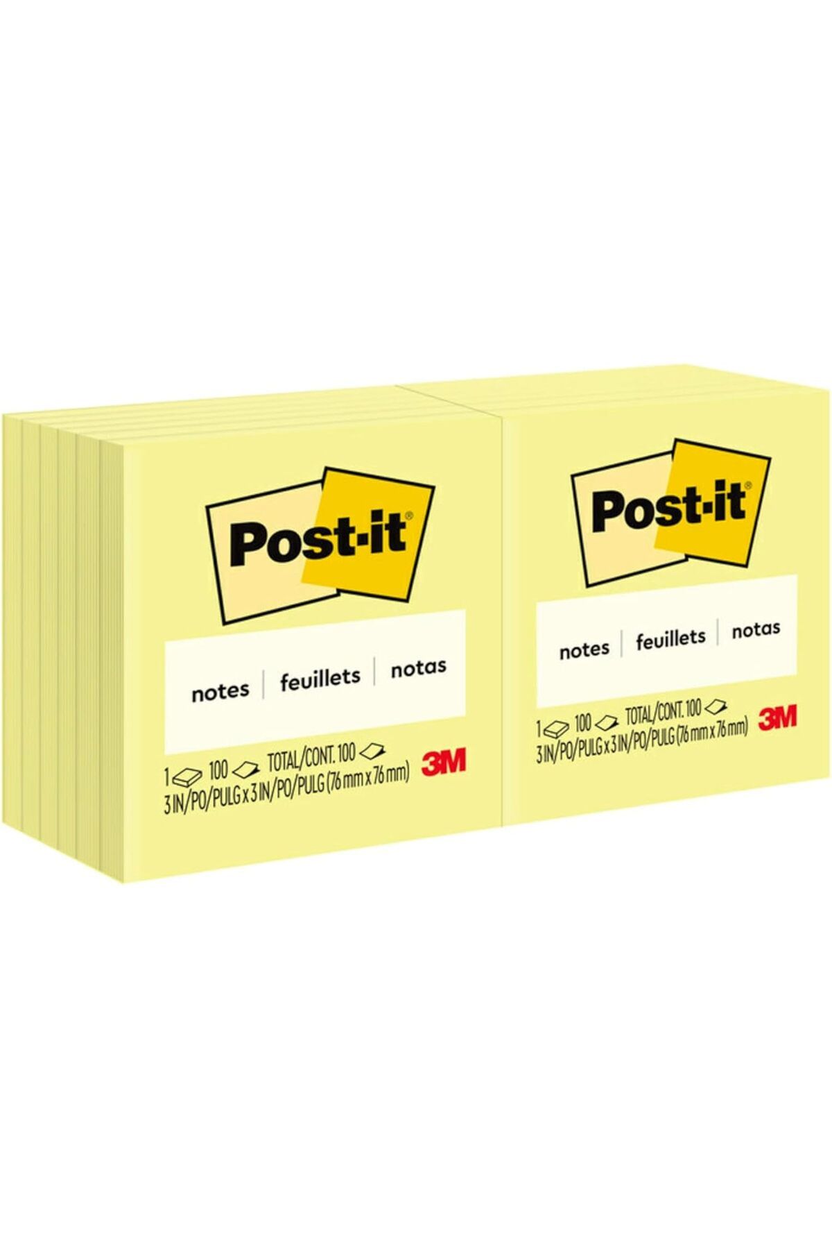 Post-it-Notes 3 in x 3 in, 2 Pads, America's #1 Favorite Sticky Notes, Canary Yellow 1