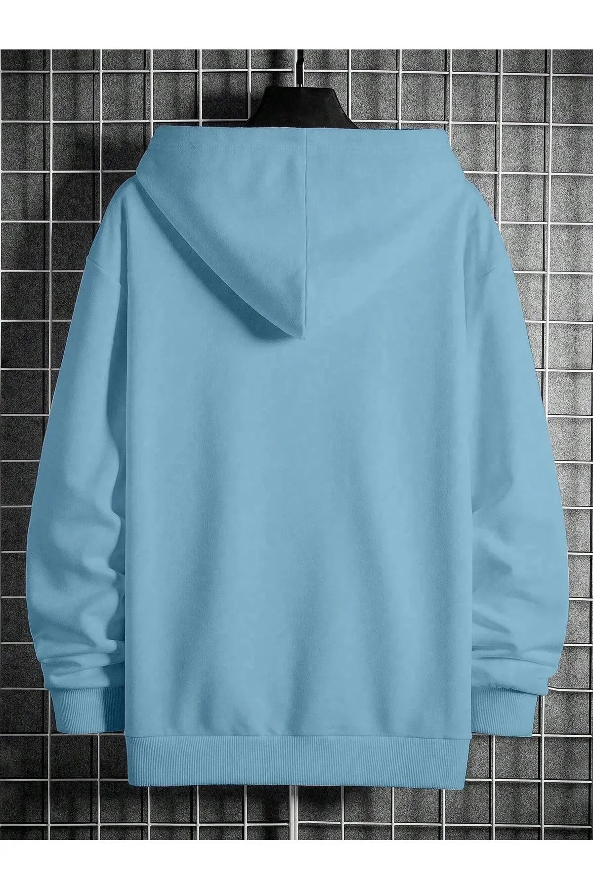 EYAX MODA UNISEX Kapüşonlu Baskılı Büyük Beden Sweatshirt görsel 2