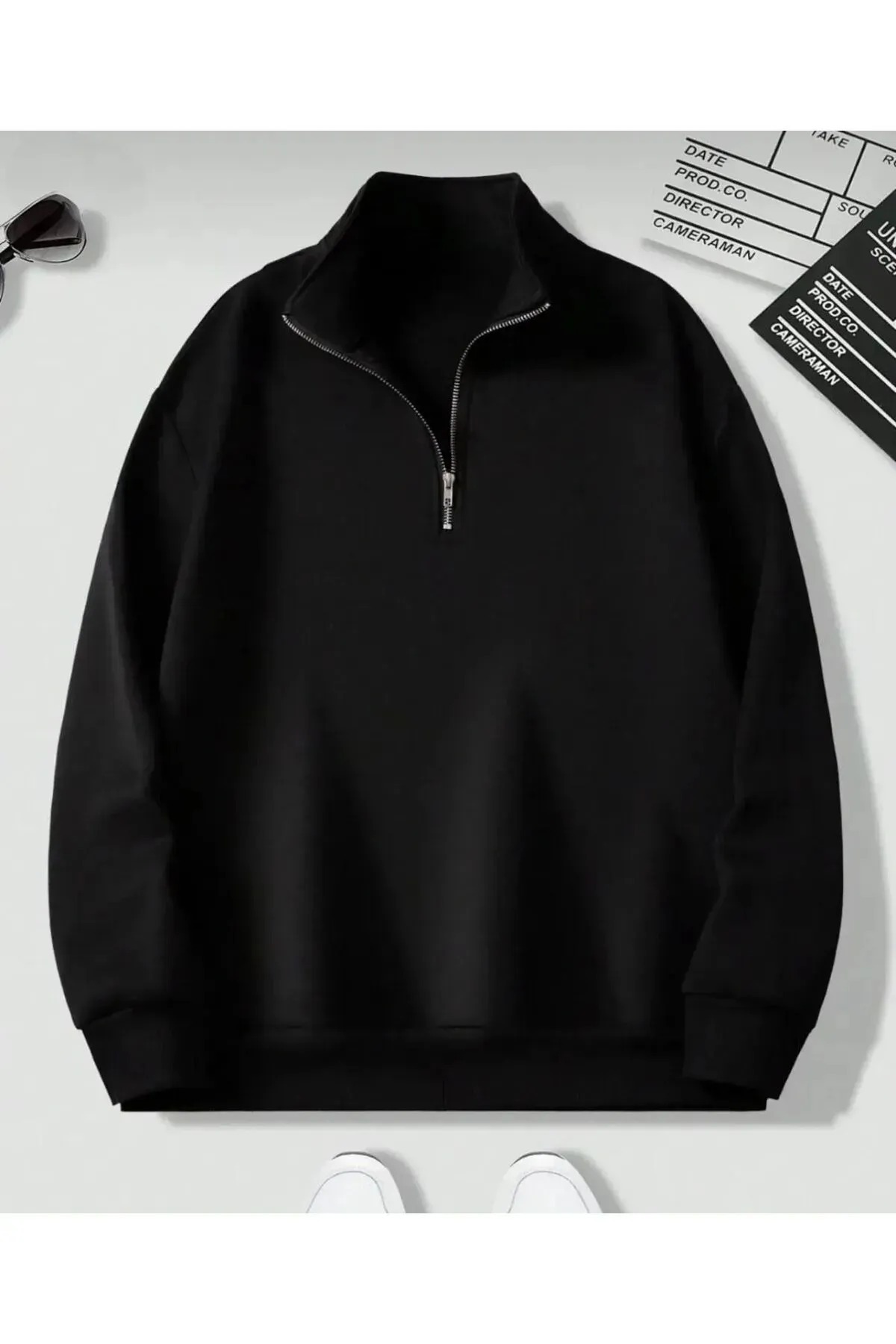 DAXİS Sportwear Company 3LÜ Unisex Dik Yakalı Fermuarlı Oversize Sweatshirt görsel 2