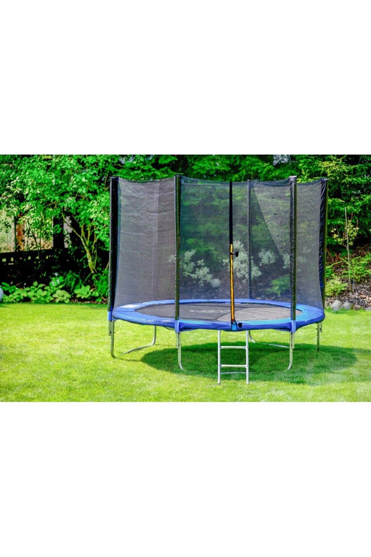 FUNFIT-Trampoline with net and access ladder, diameter 252 cm, maximum 120 kg, blue 5