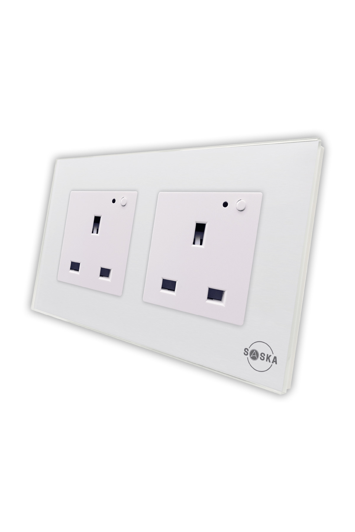 SASKA-WiFi Smart Wall Socket Outlet app Control Works with Alexa (White, Double Socket) 1