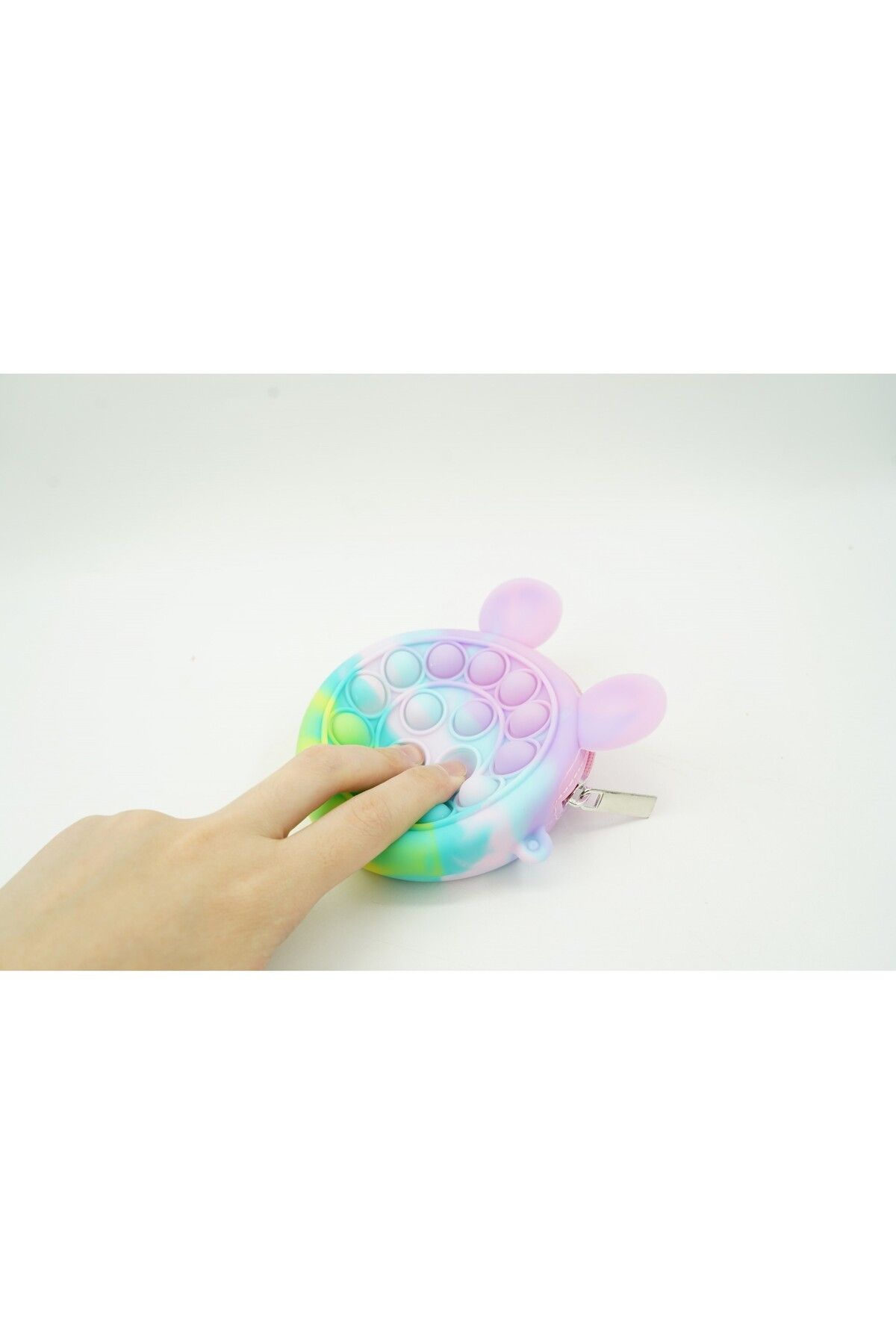 Flippy-Jucărie de eliberare a stresului din silicon, Pop it Now and Flip It, Mini pungă, Mickey Mouse, 6 cm, Macarons 4
