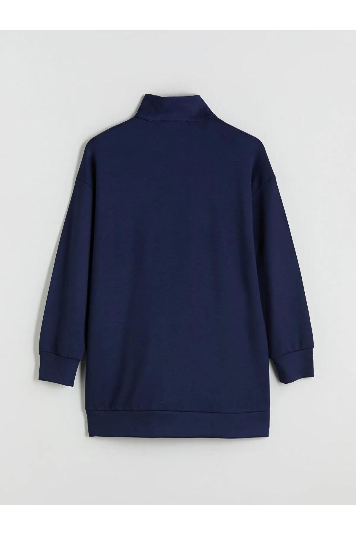 LC Waikiki-LCW Modest Guler Stand Oversize Femei Hanorac Tunica (W5) 6