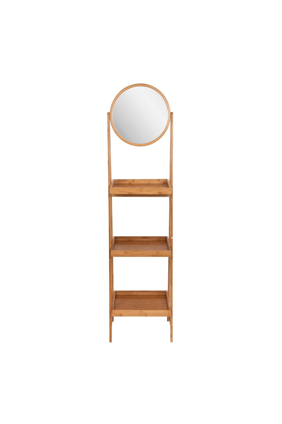 Generic-Wood 3-tier shelf unit with mirror 2