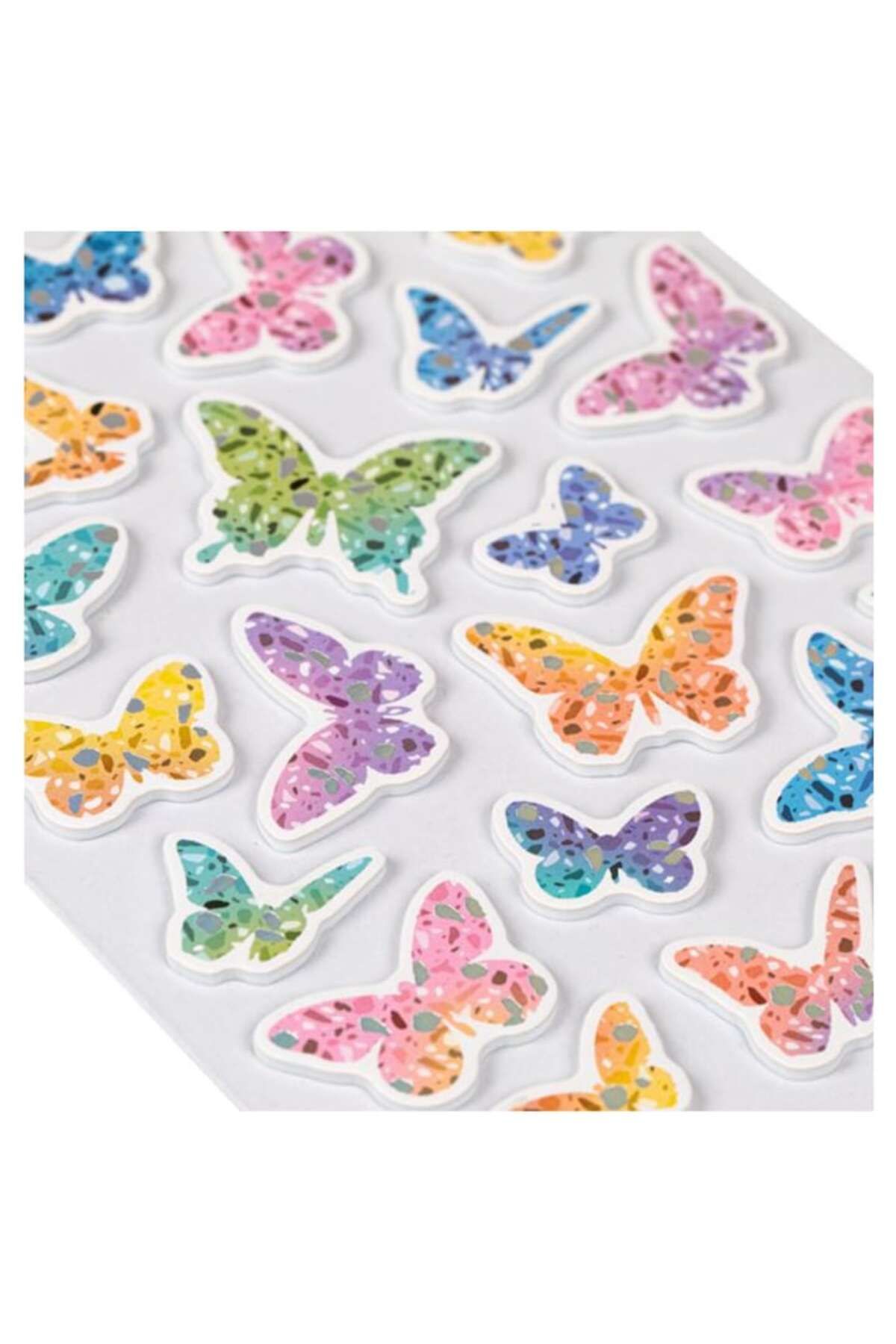 Evolium-Set de autocolante de perete cu 27 fluturi 3D, Multicolor 3