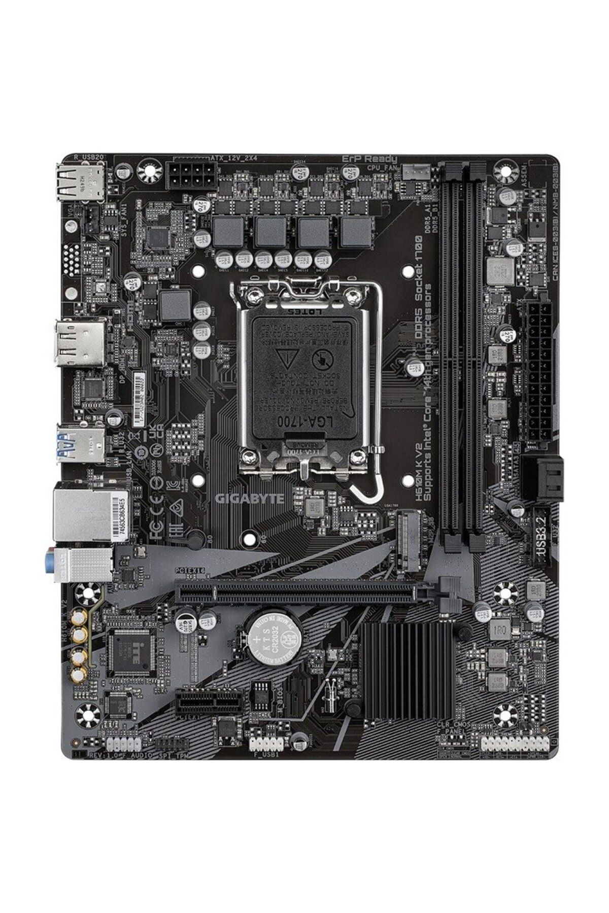 Gigabyte-H610M K V2 Motherboard, DDR5, Intel H610, LGA 1700, mATX 4