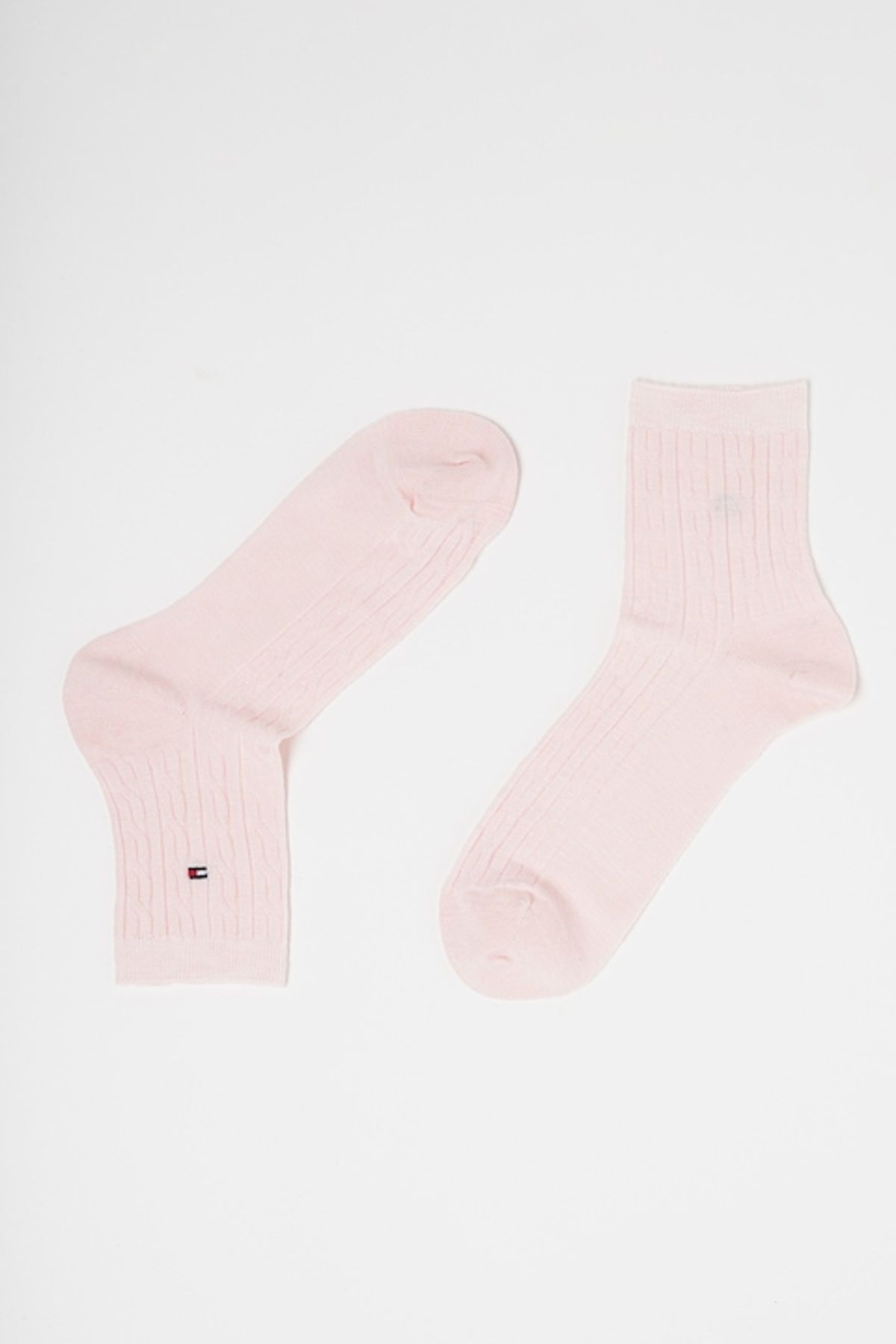 Tommy Hilfiger-, Set of Long Socks with Twisted Pattern - 2 Pairs, Pastel Pink, Size 35-38 3