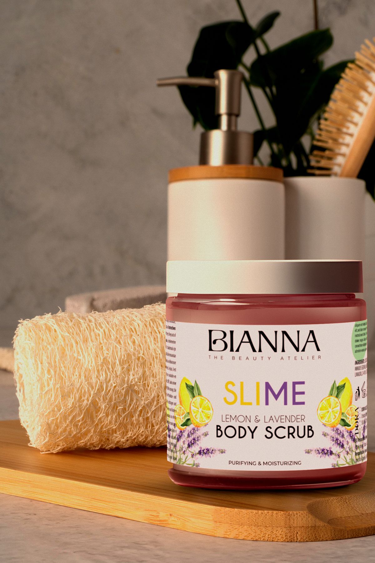 Bianna-Purifying & Moisturizing Slime Body Peeling with Lemon & Lavender Extract - 260Gr 4