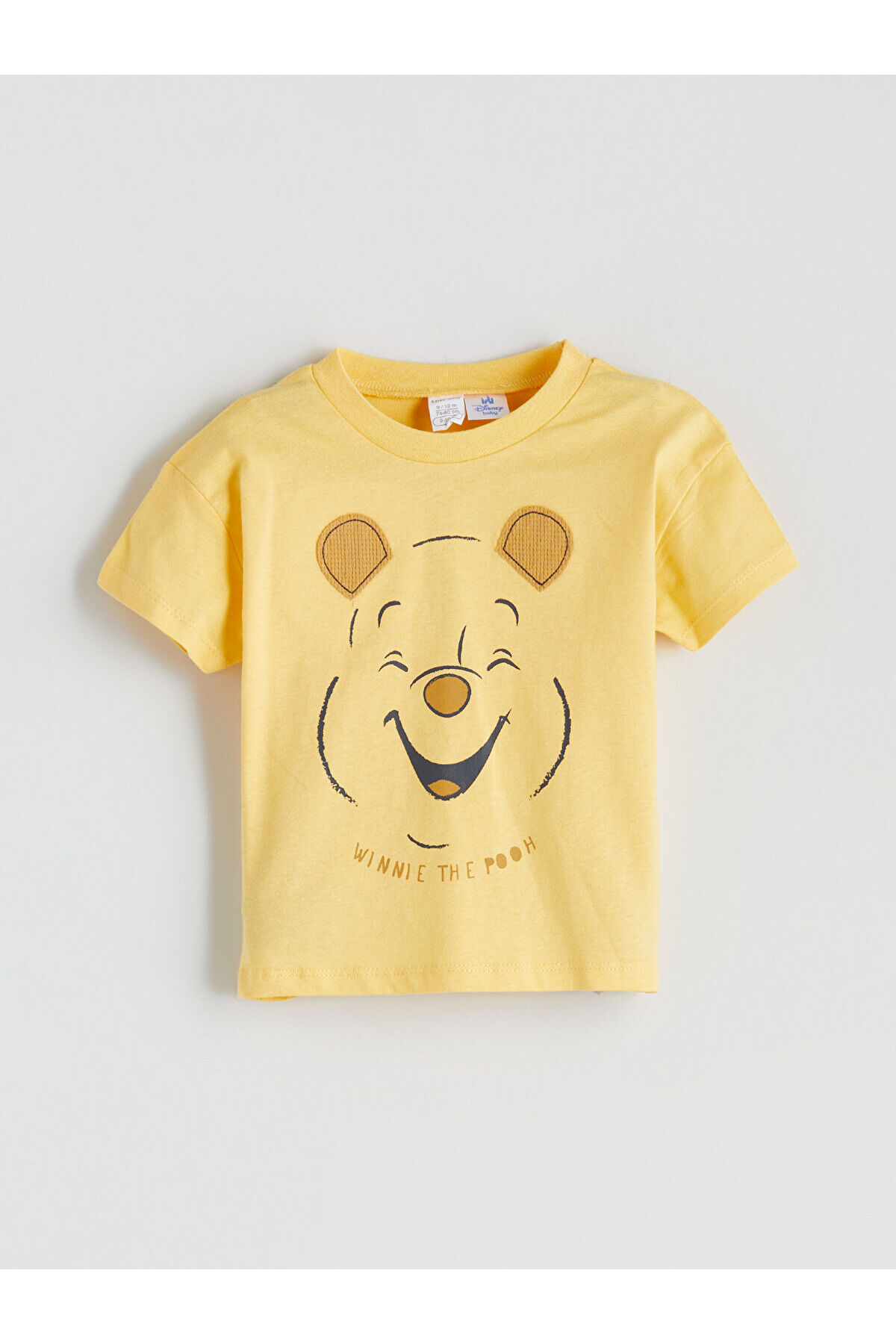 LC Waikiki Nevaa Collection Sarı Winnie The Pooh Baskılı Erkek Bebek Tişört ve Şort 2'li fotoğrafı 3 (önizleme)