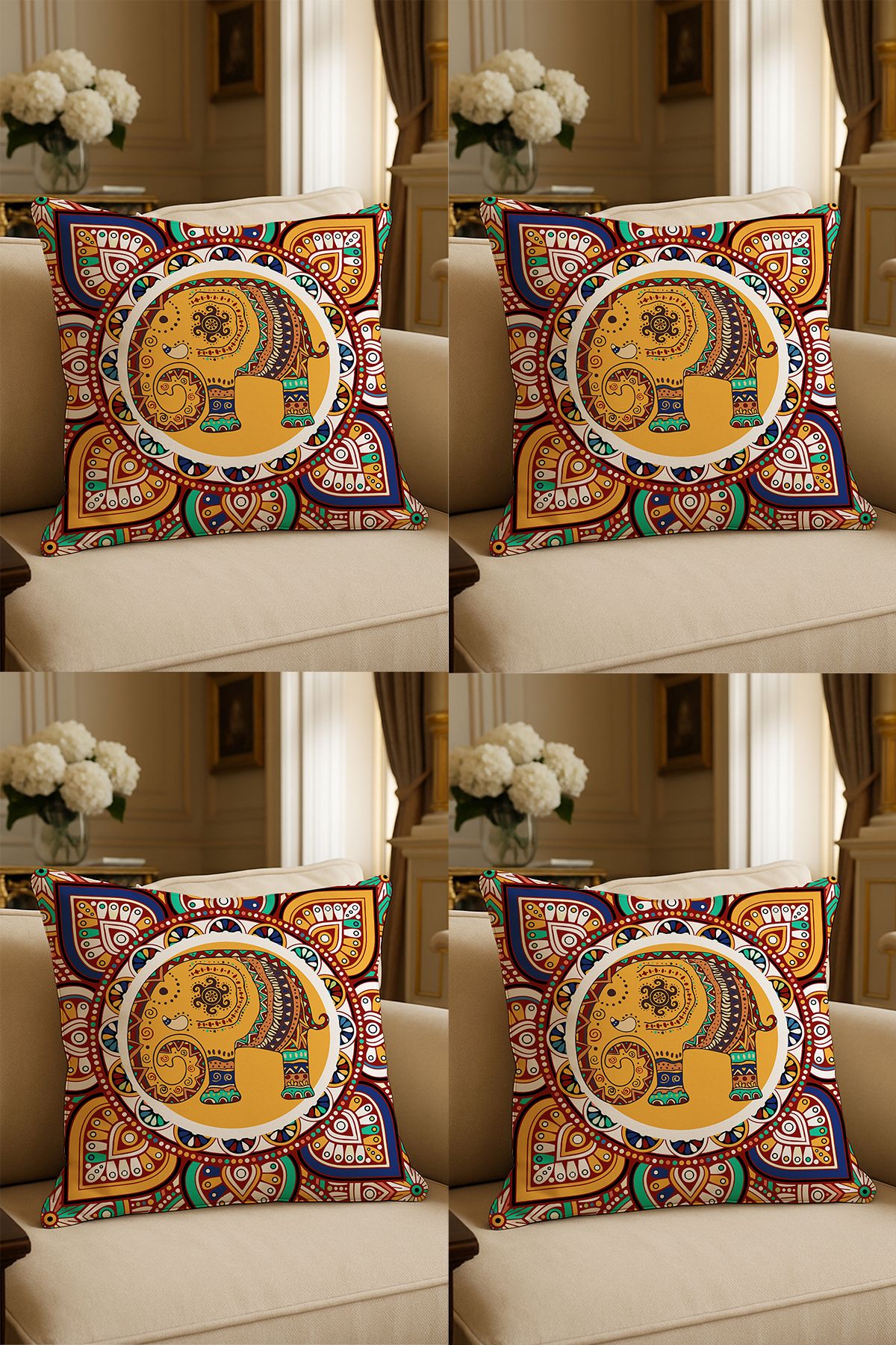 LadiesHome-Special Design Digital Printed Decorative Throw Pillow Case 43X43 cm Double Sided Set of 4 1