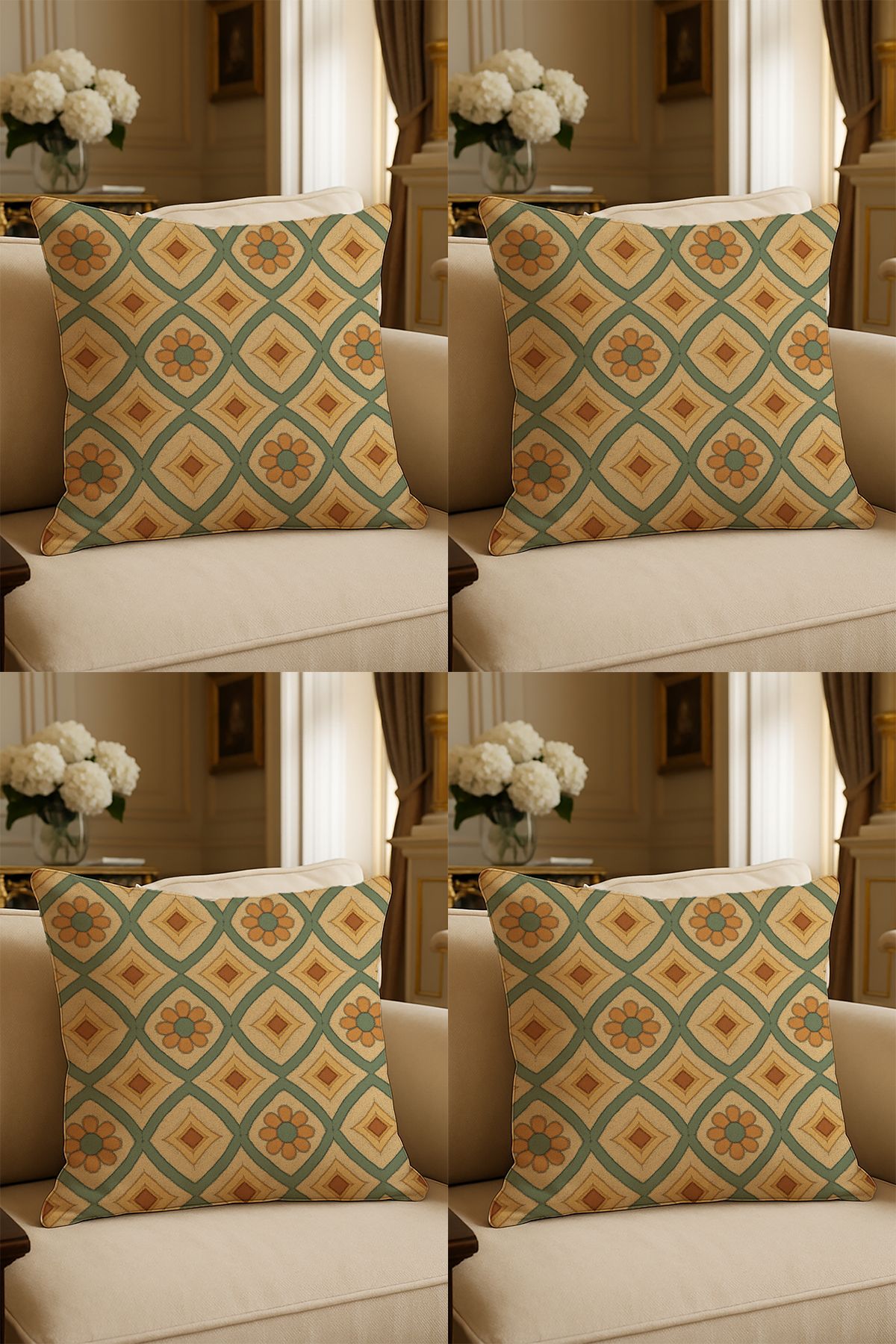LadiesHome-Special Design Digital Printed Decorative Throw Pillow Case 43X43 cm Double Sided Set of 4 1